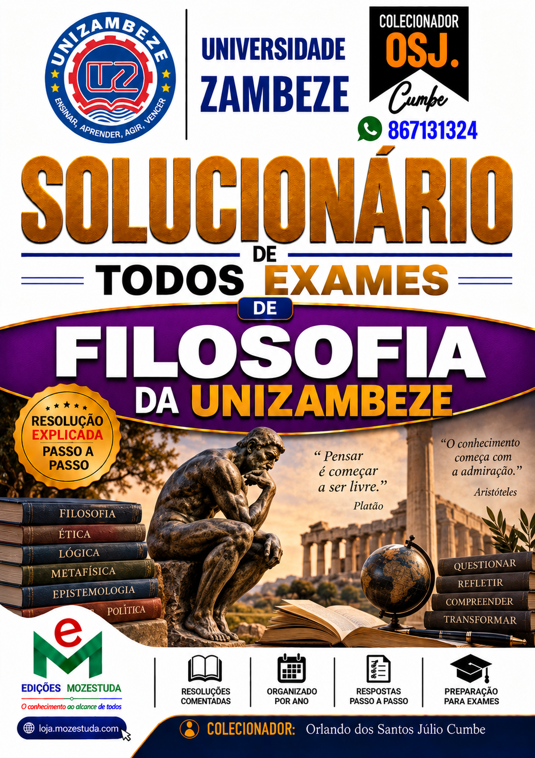 Solucionário de Exames de Filosofia da UniZambeze em PDF (Livro Resolução)