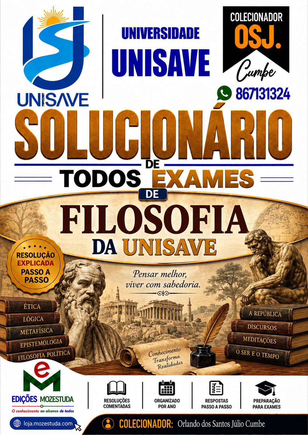 Solucionário de Exames de Filosofia da UniSave em PDF (Livro Resolução)