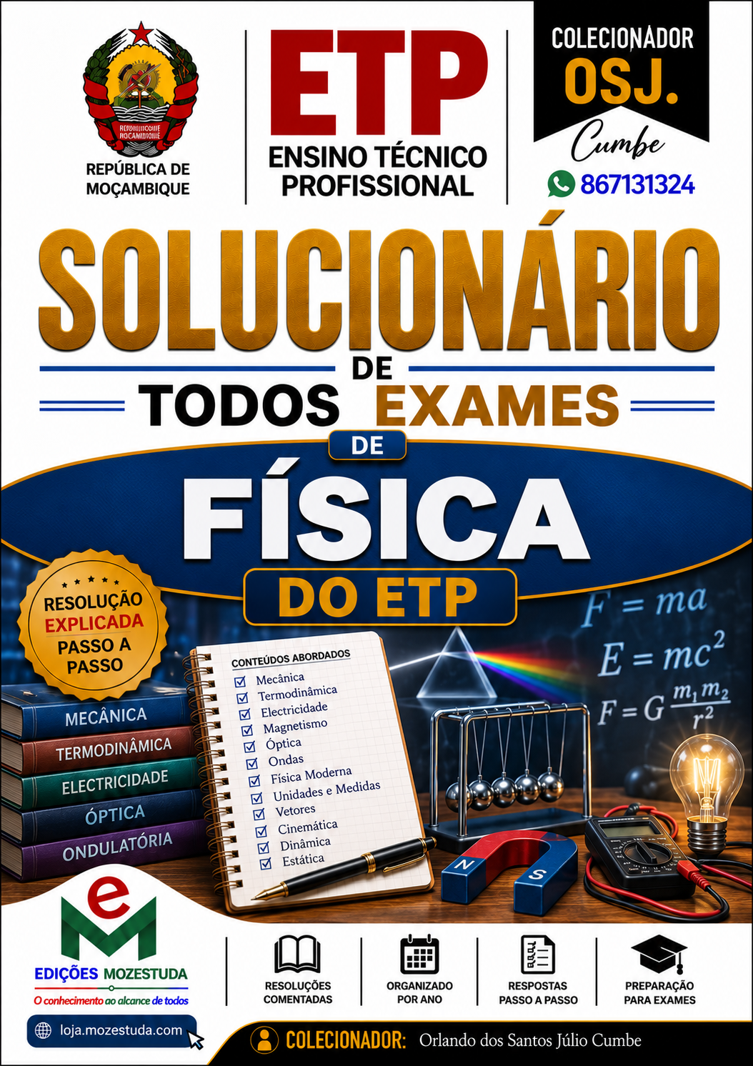 Solucionário de Exames de Física do ETP em PDF (Livro Resolução)