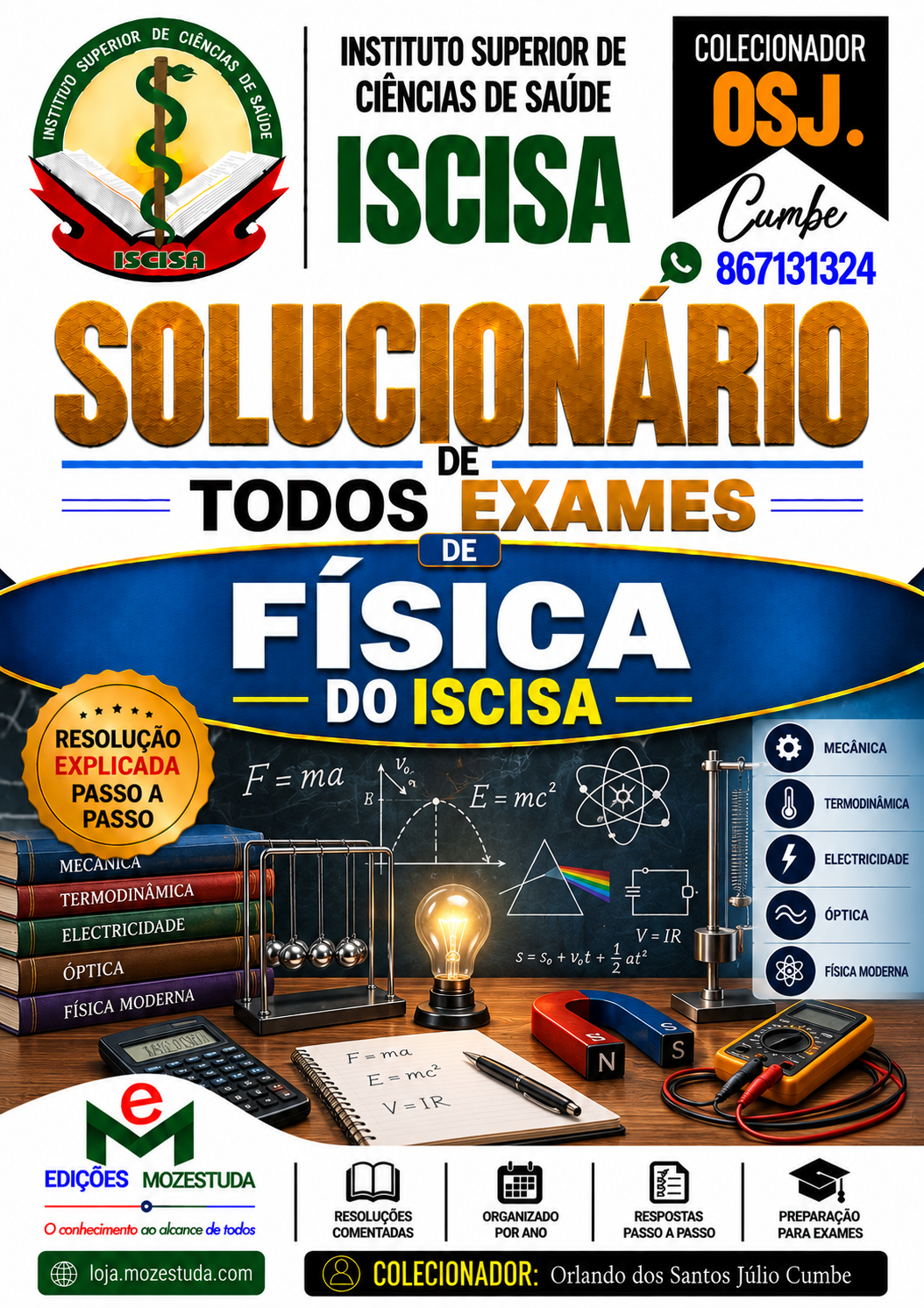 Solucionário de Exames de Física do ISCISA em PDF (Livro Resolução)