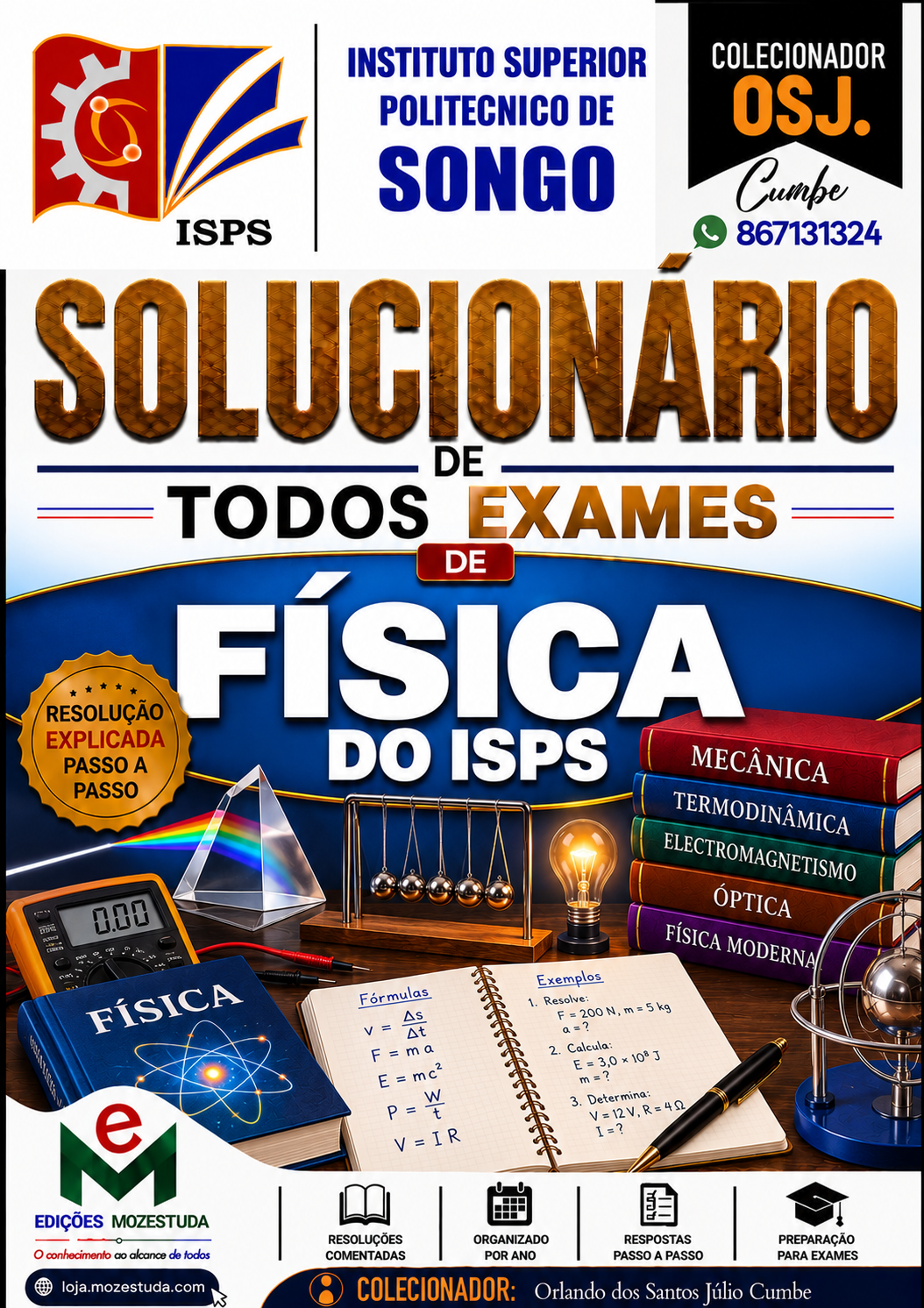 Solucionário de Exames de Física do ISPS em PDF (Livro Resolução)
