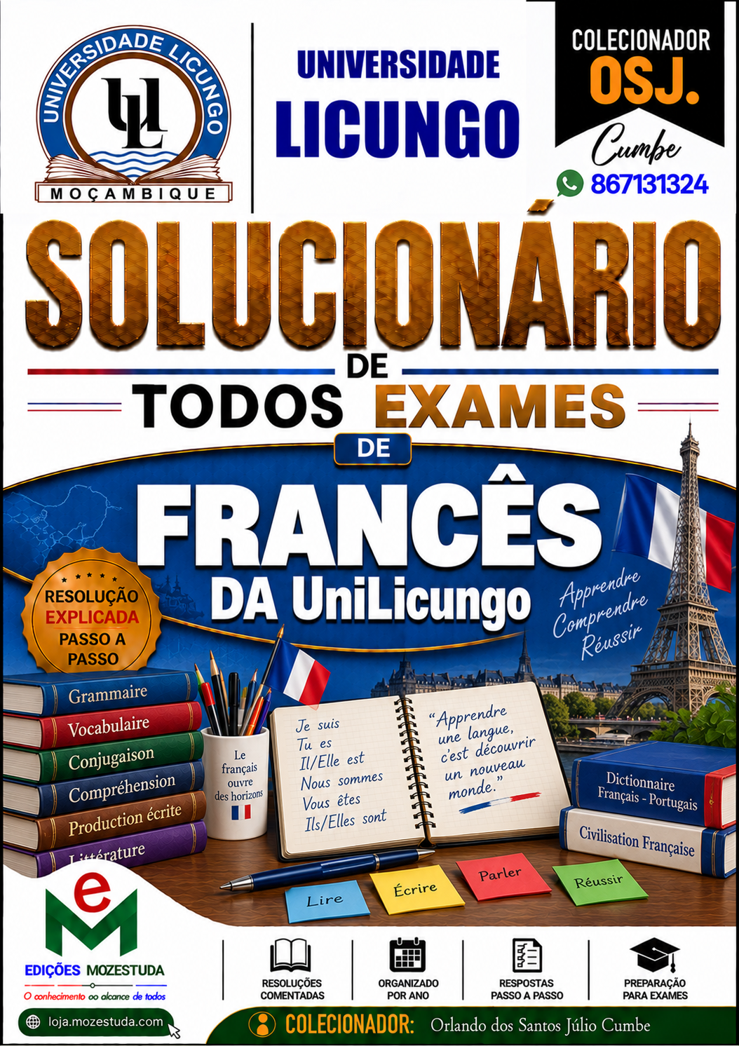 Solucionário de Exames de Francês da UniLicungo em PDF (Livro Resolução)