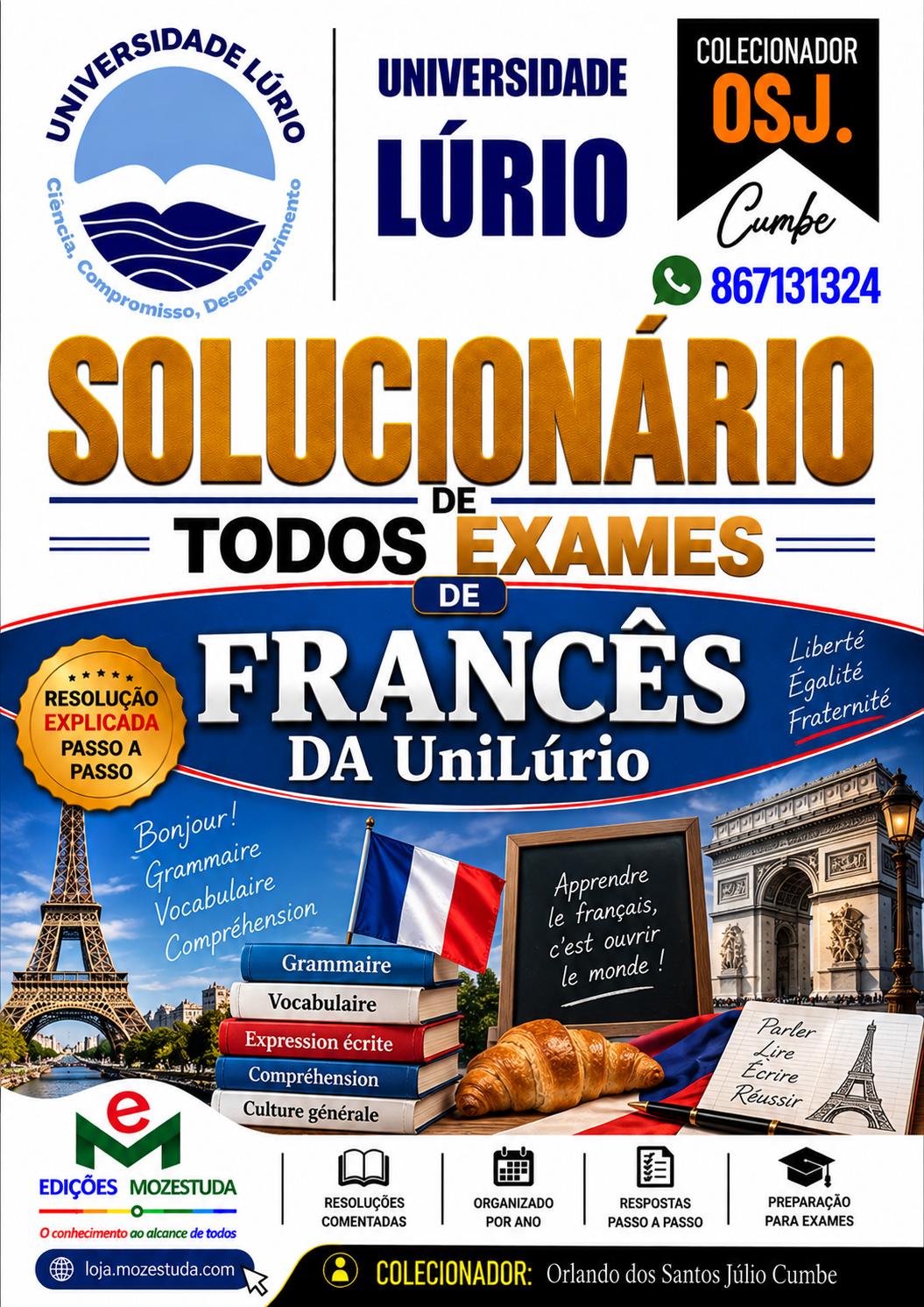 Solucionário de Exames de Francês da UniLúrio em PDF (Livro Resolução)