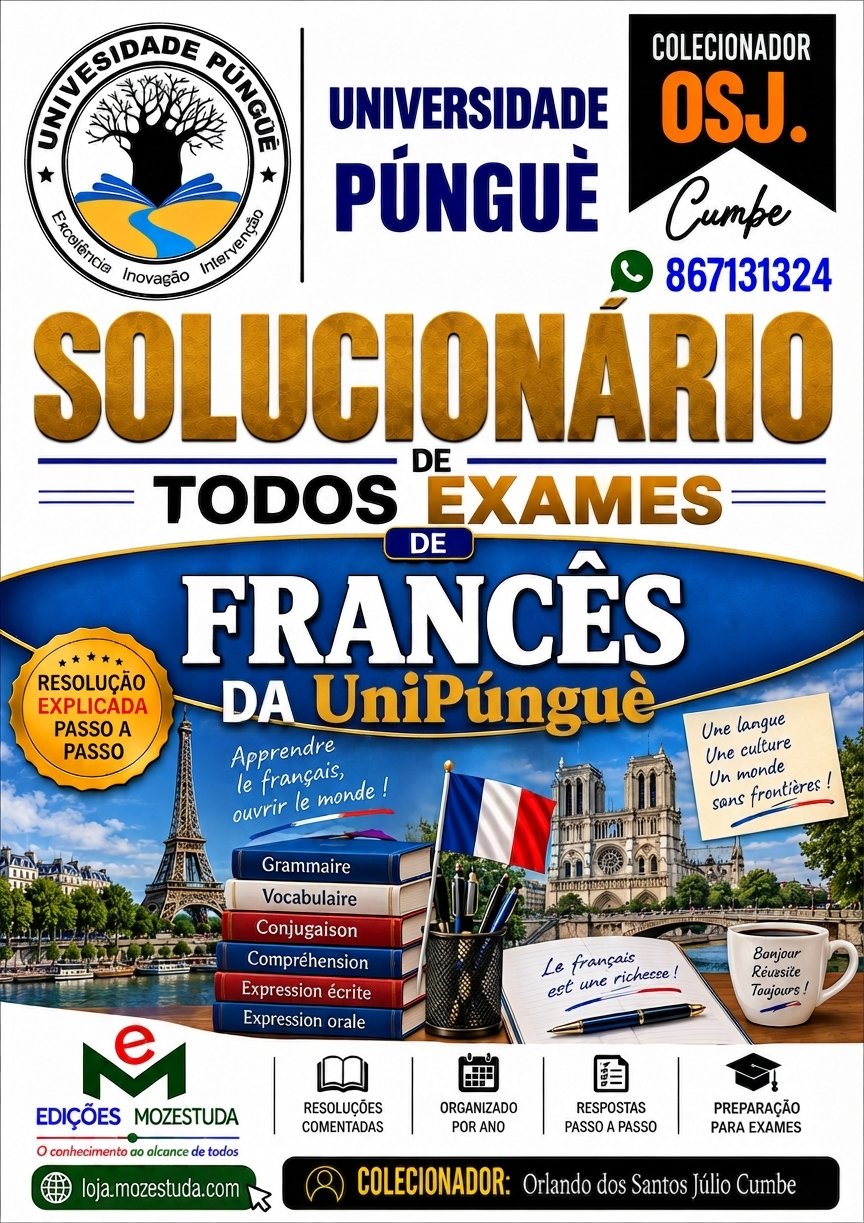 Solucionário de Exames de Francês da UniPúnguè em PDF (Livro Resolução)