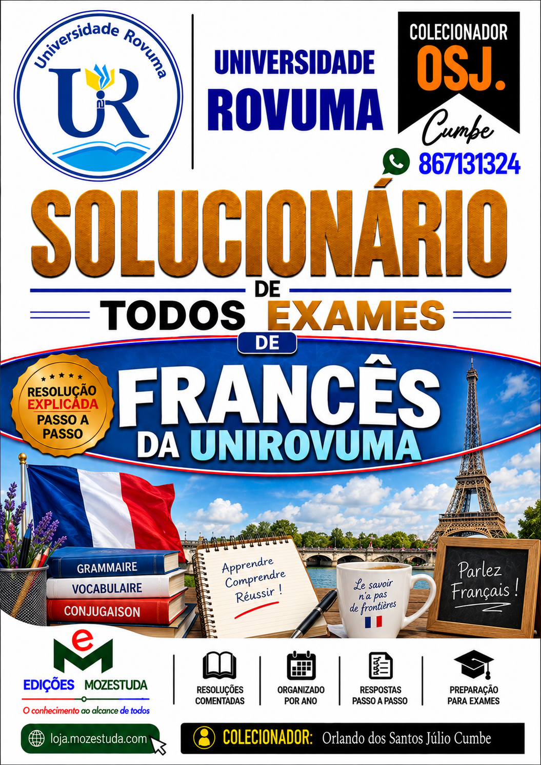 Solucionário de Exames de Francês da UniRovuma em PDF (Livro Resolução)