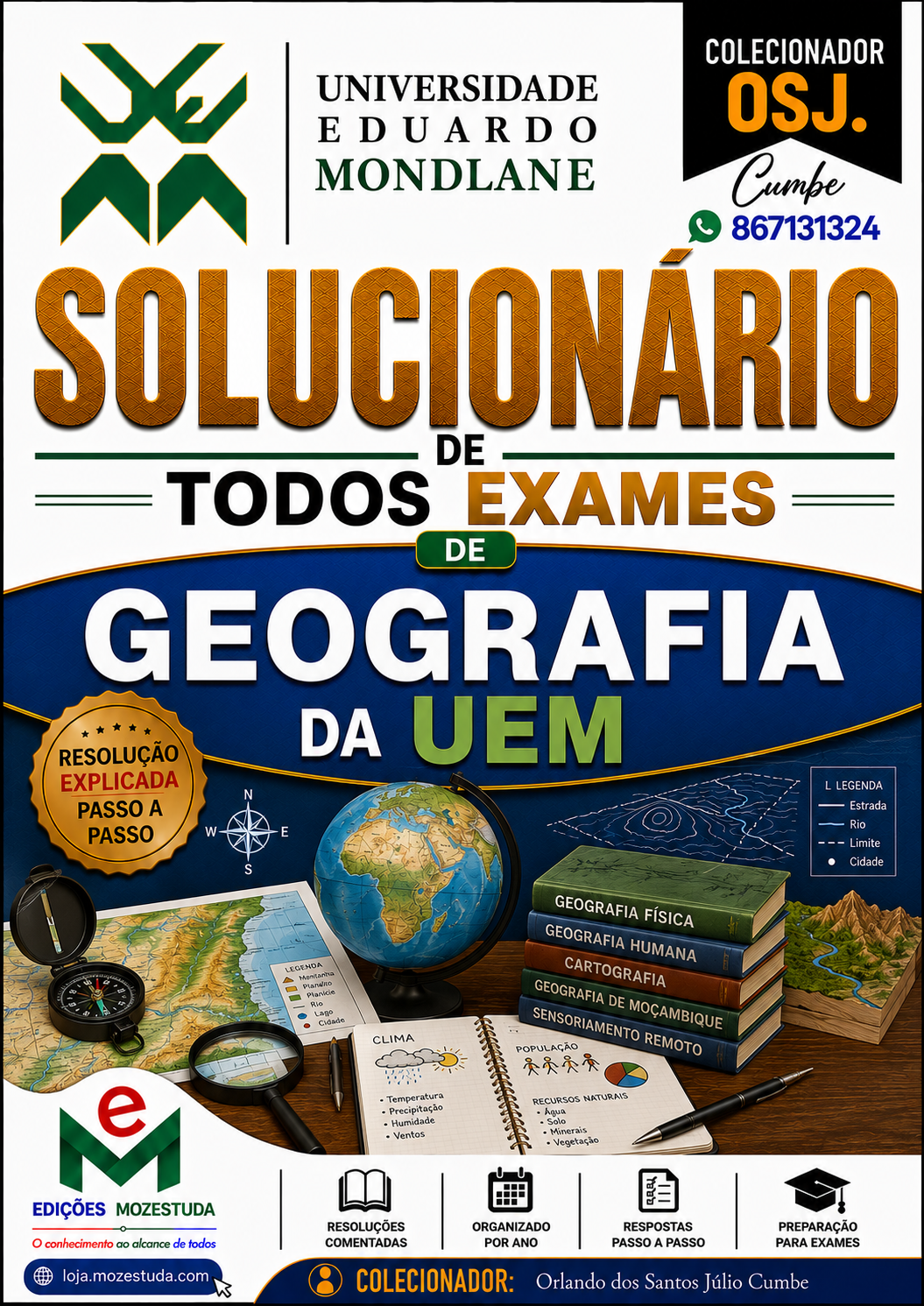 Solucionário de Exames de Geografia da UEM em PDF (Livro Resolução)