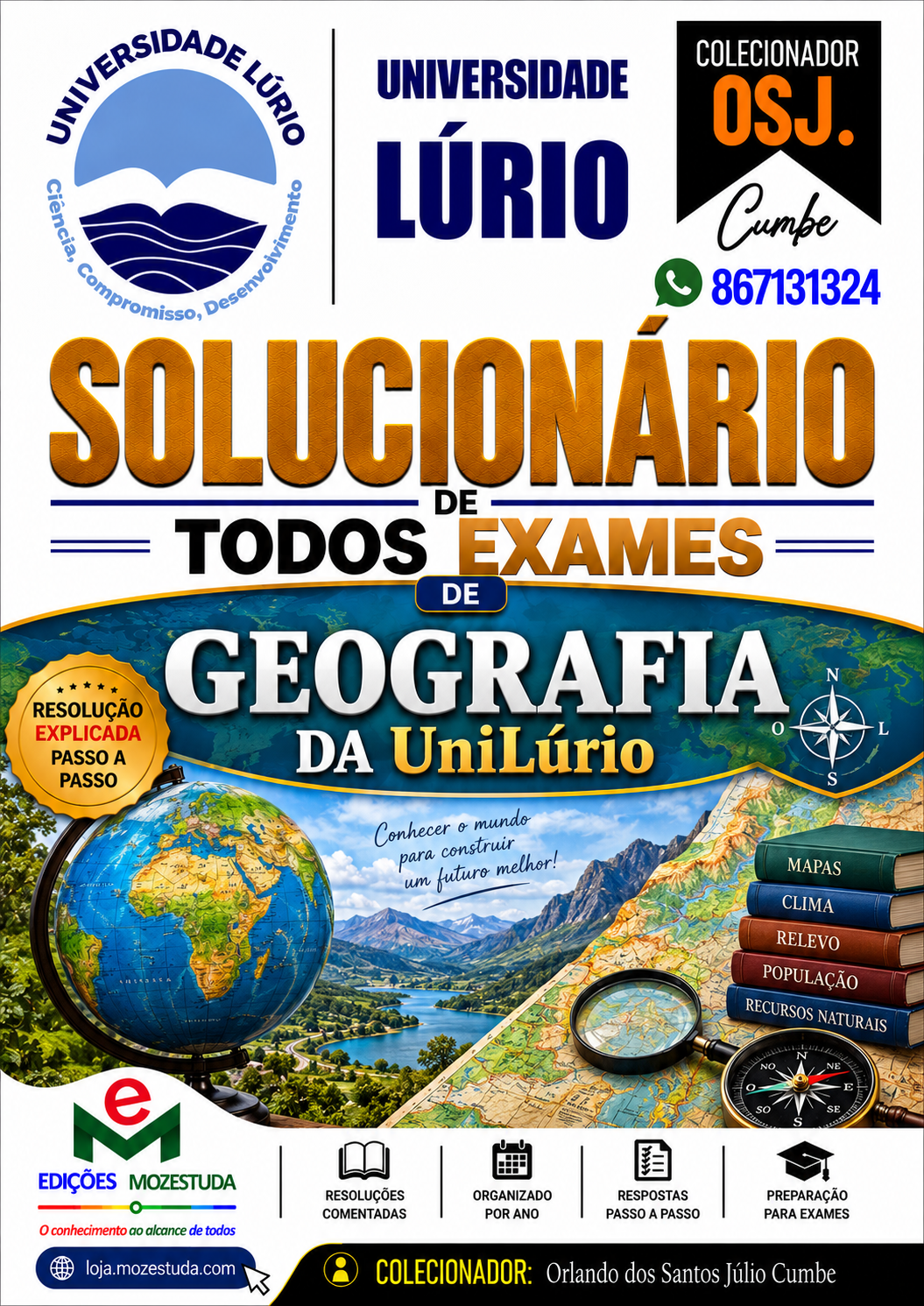 Solucionário de Exames de Geografia da UniLúrio em PDF (Livro Resolução)