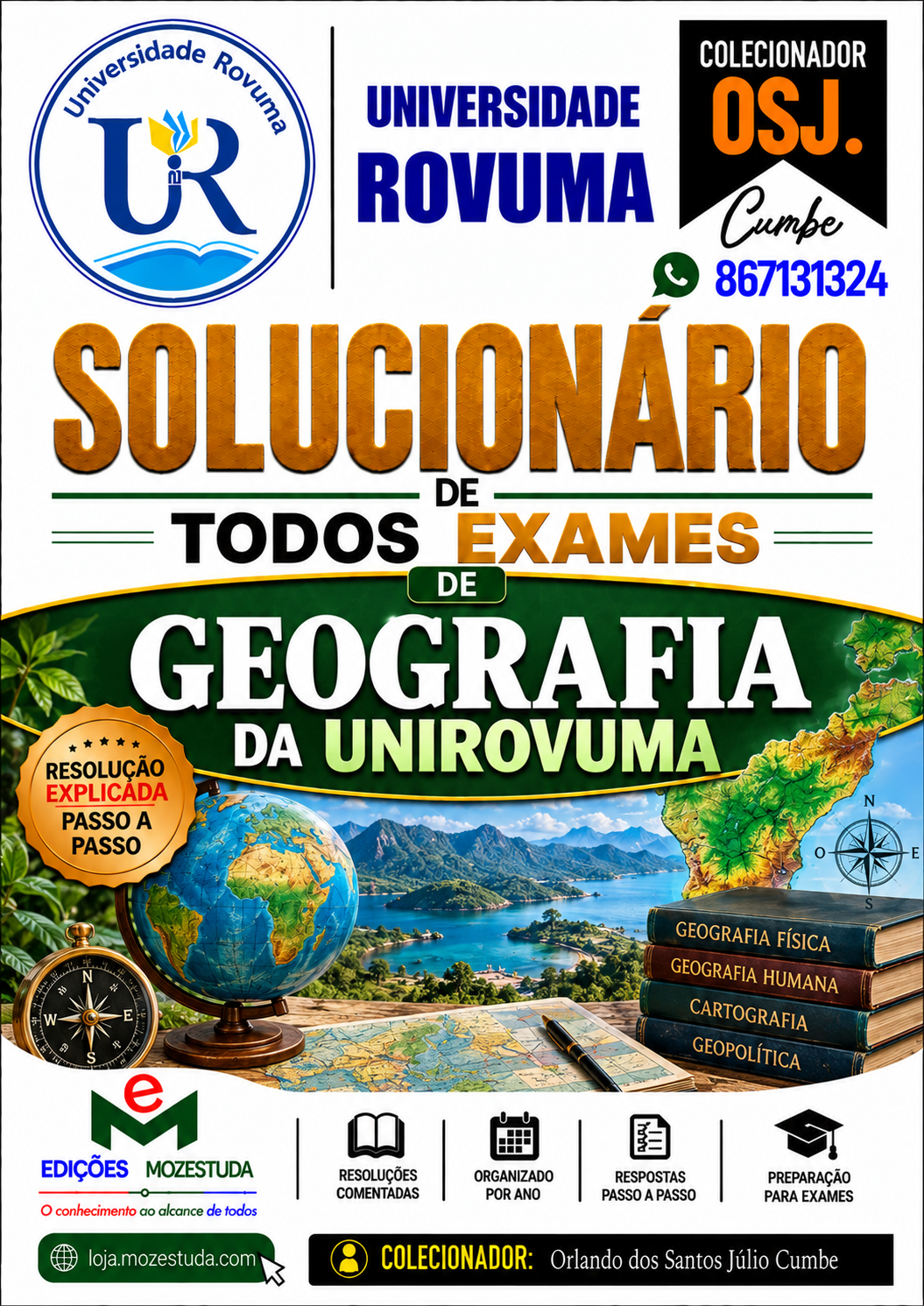 Solucionário de Exames de Geografia da UniRovuma em PDF (Livro Resolução)