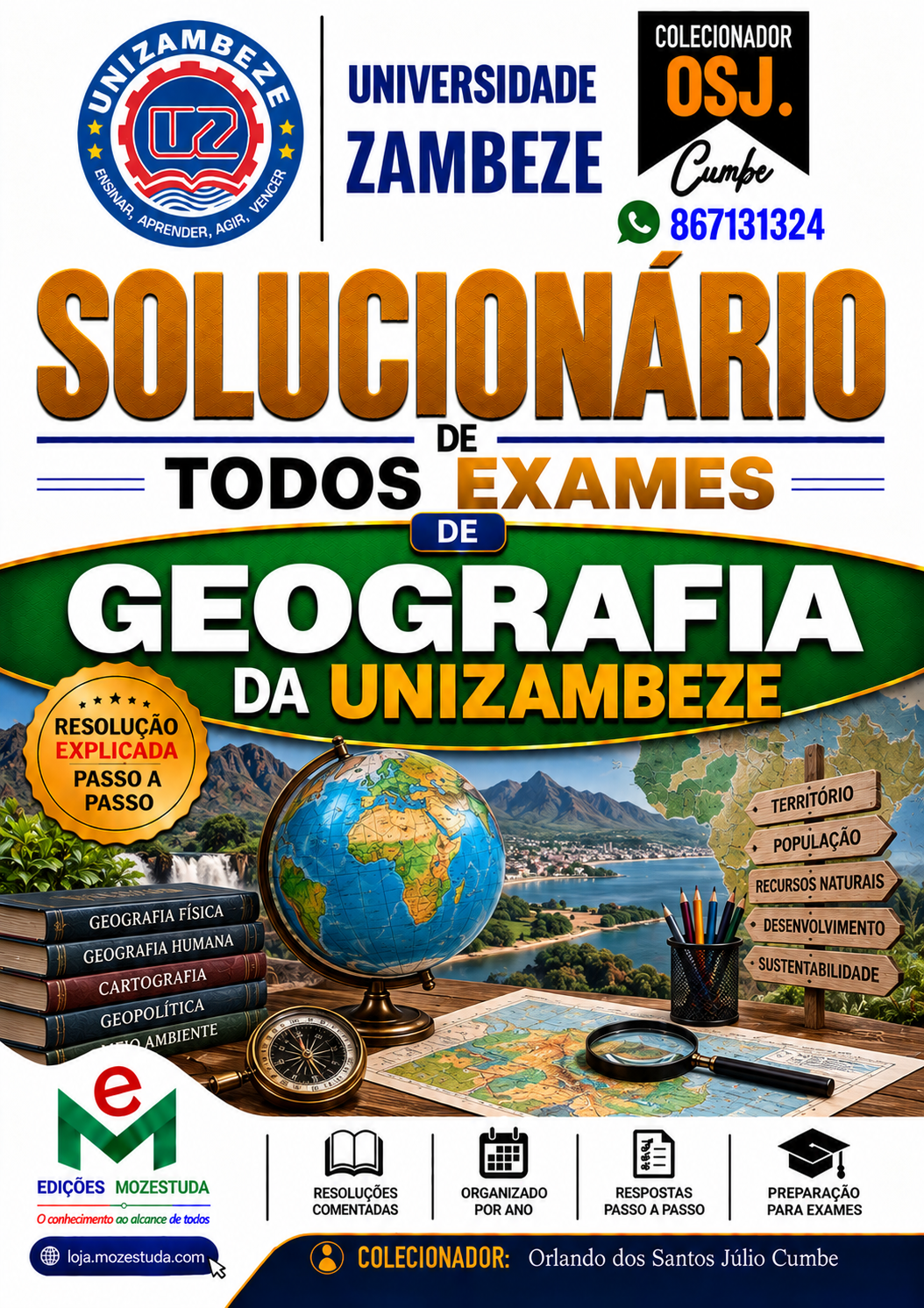 Solucionário de Exames de Geografia da UniZambeze em PDF (Livro Resolução)