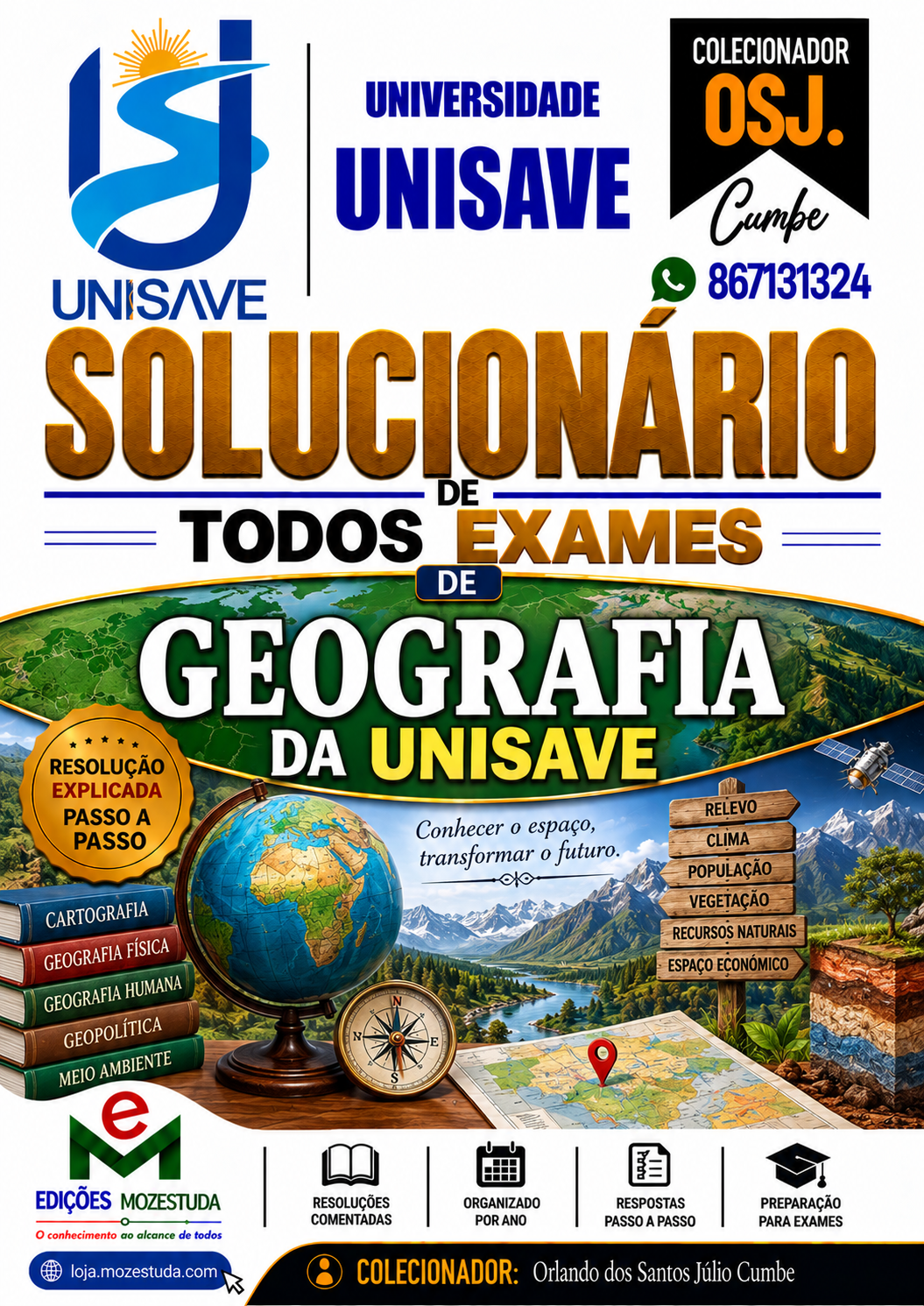 Solucionário de Exames de Geografia da UniSave em PDF (Livro Resolução)