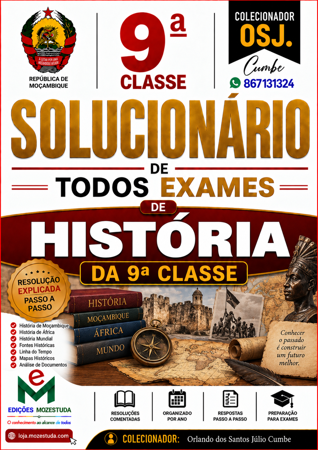 Solucionário de Exames Finais de História da 9ª Classe em PDF (Livro Resolução)