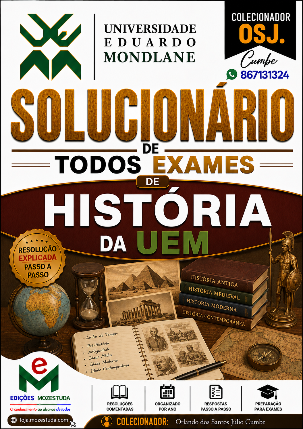 Solucionário de Exames de História da UEM em PDF (Livro Resolução)
