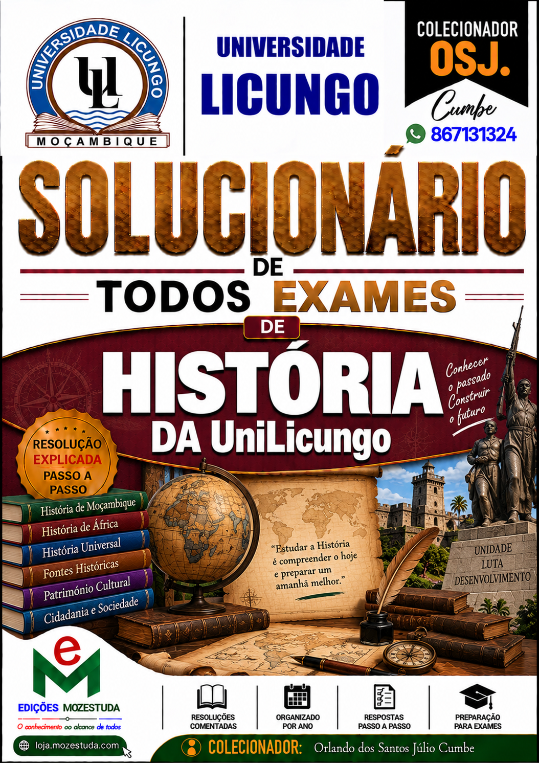 Solucionário de Exames de História da UniLicungo em PDF (Livro Resolução)