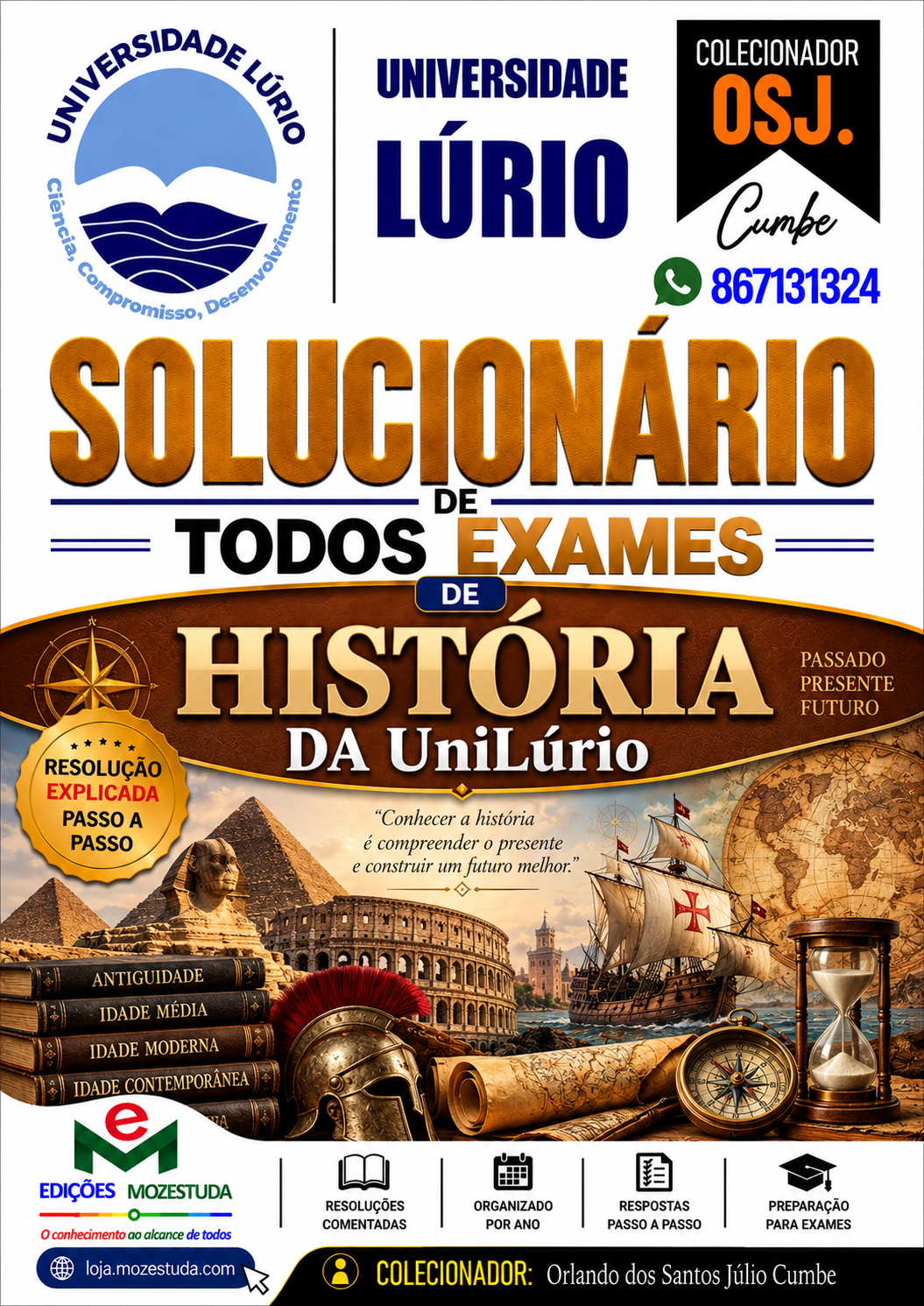 Solucionário de Exames de História da UniLúrio em PDF (Livro Resolução)
