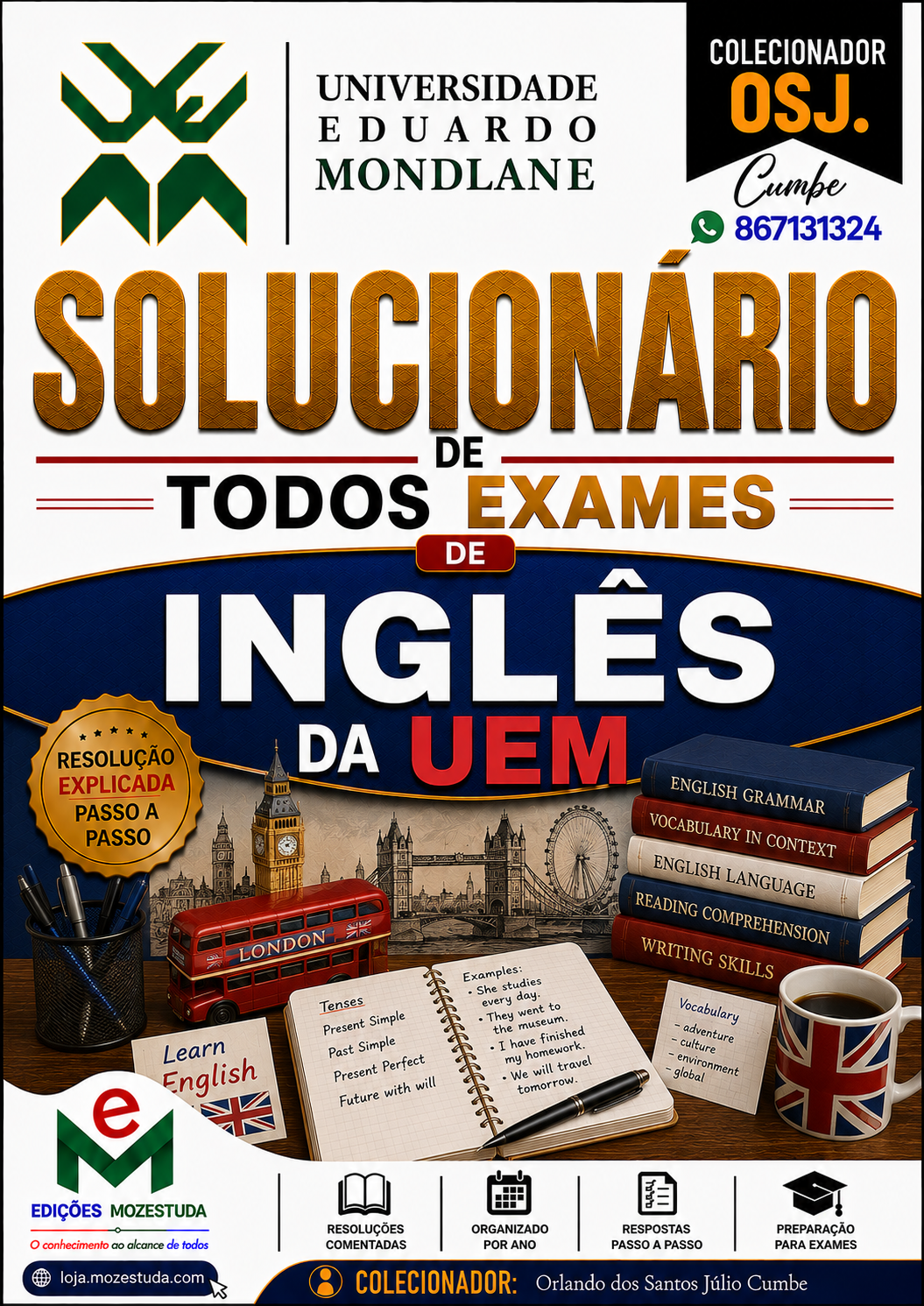 Solucionário de Exames de Inglês da UEM em PDF (Livro Resolução)