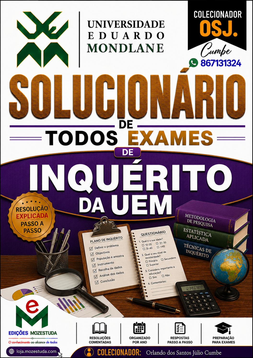 Solucionário de Exames de Inquérito da UEM em PDF (Livro Resolução)