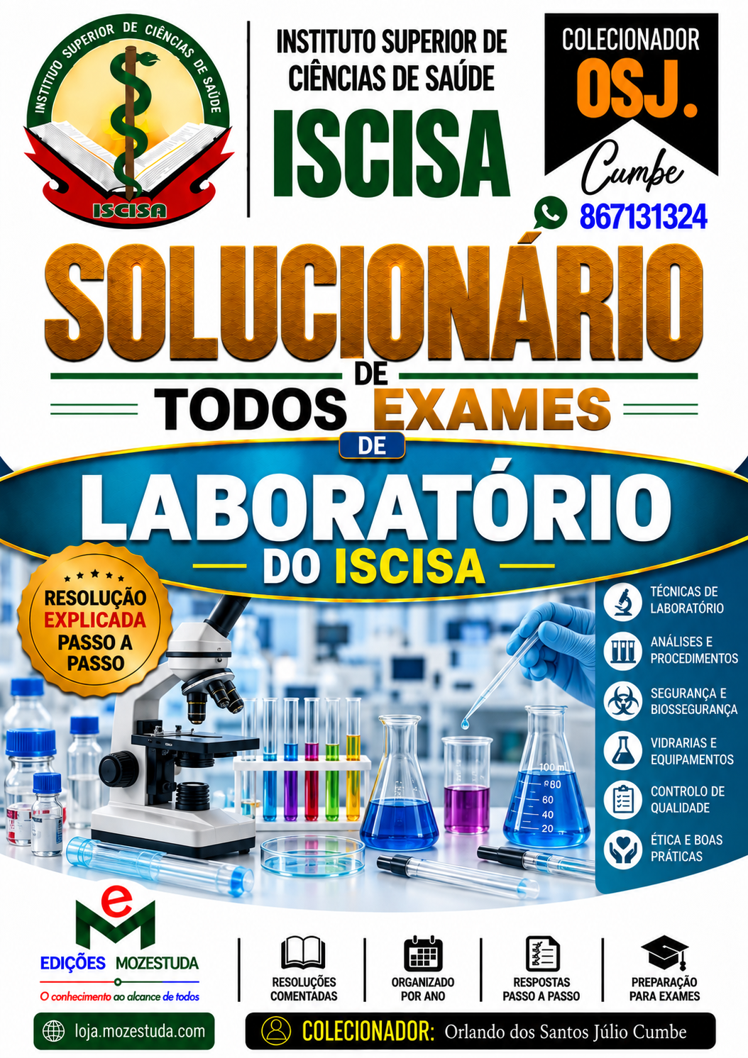 Solucionário de Exames de Laboratório do ISCISA em PDF (Livro Resolução)