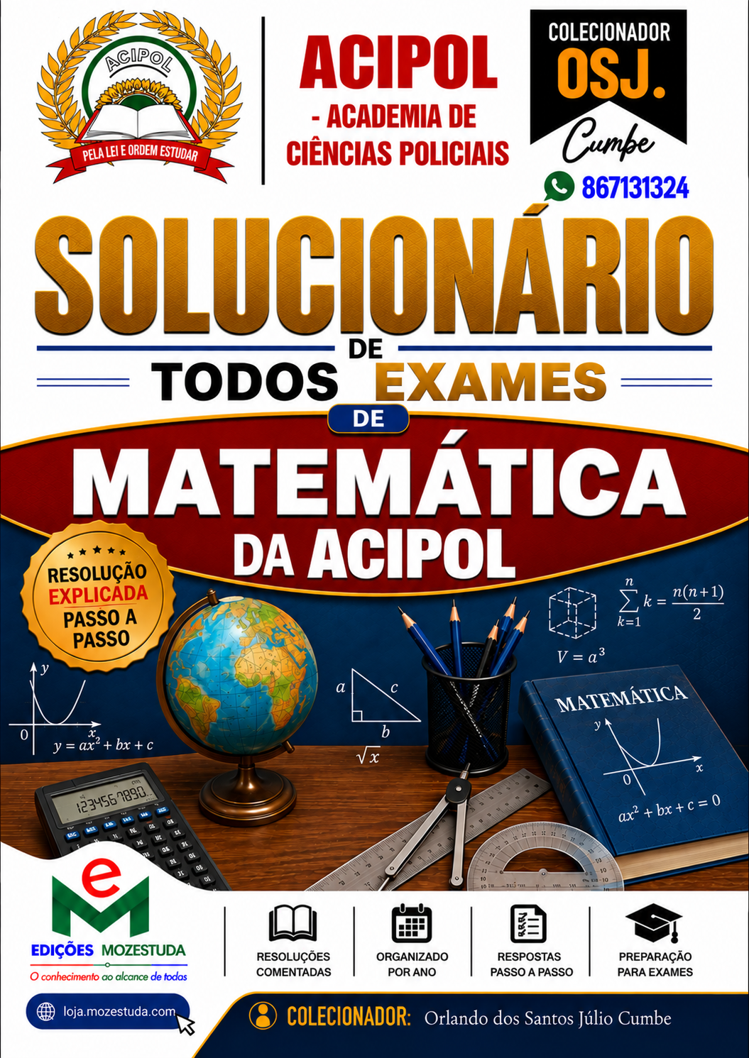 Solucionário de Exames de Matemática da ACIPOL em PDF (Livro Resolução)
