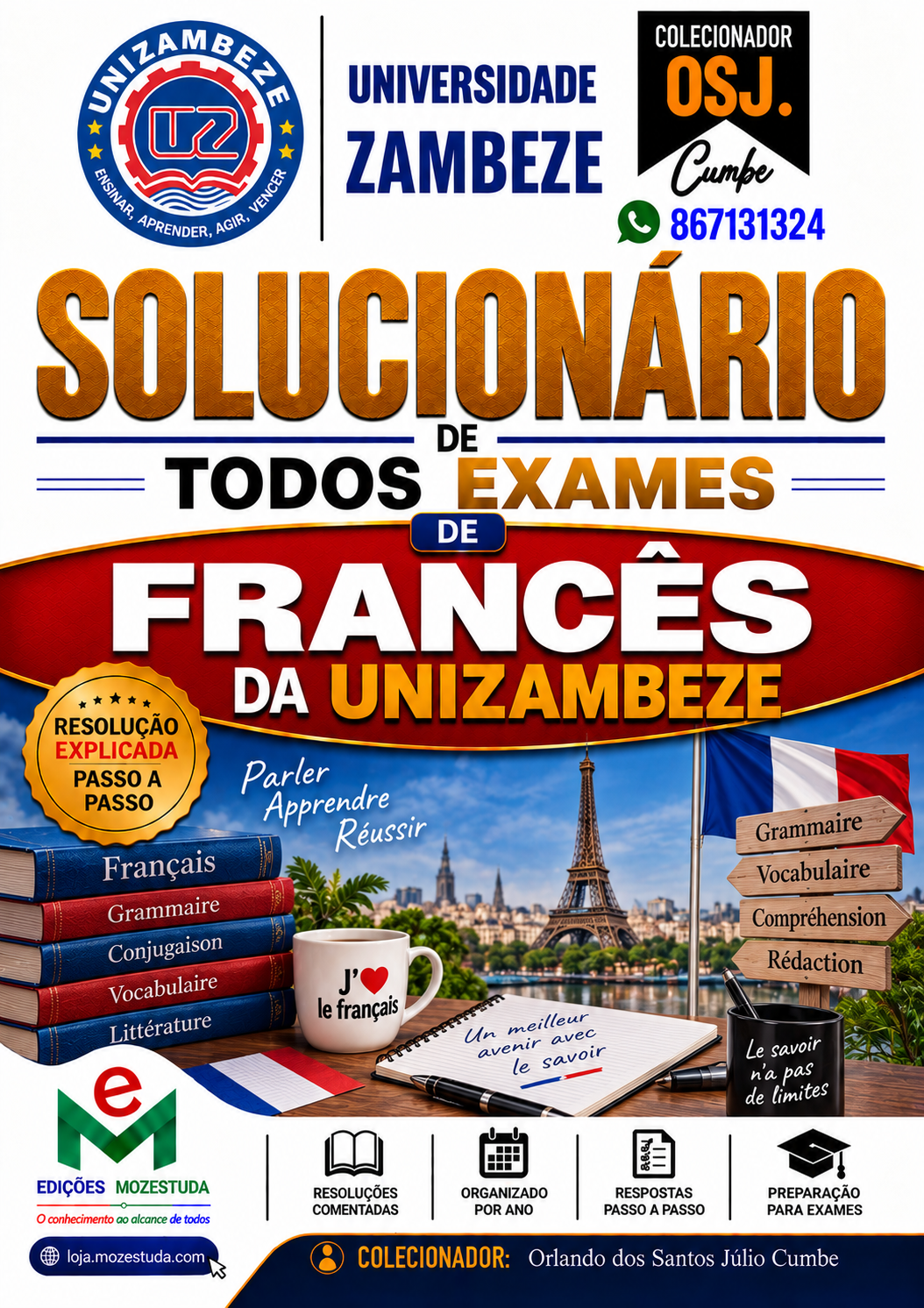 Solucionário de Exames de Matemática da UniZambeze em PDF (Livro Resolução)