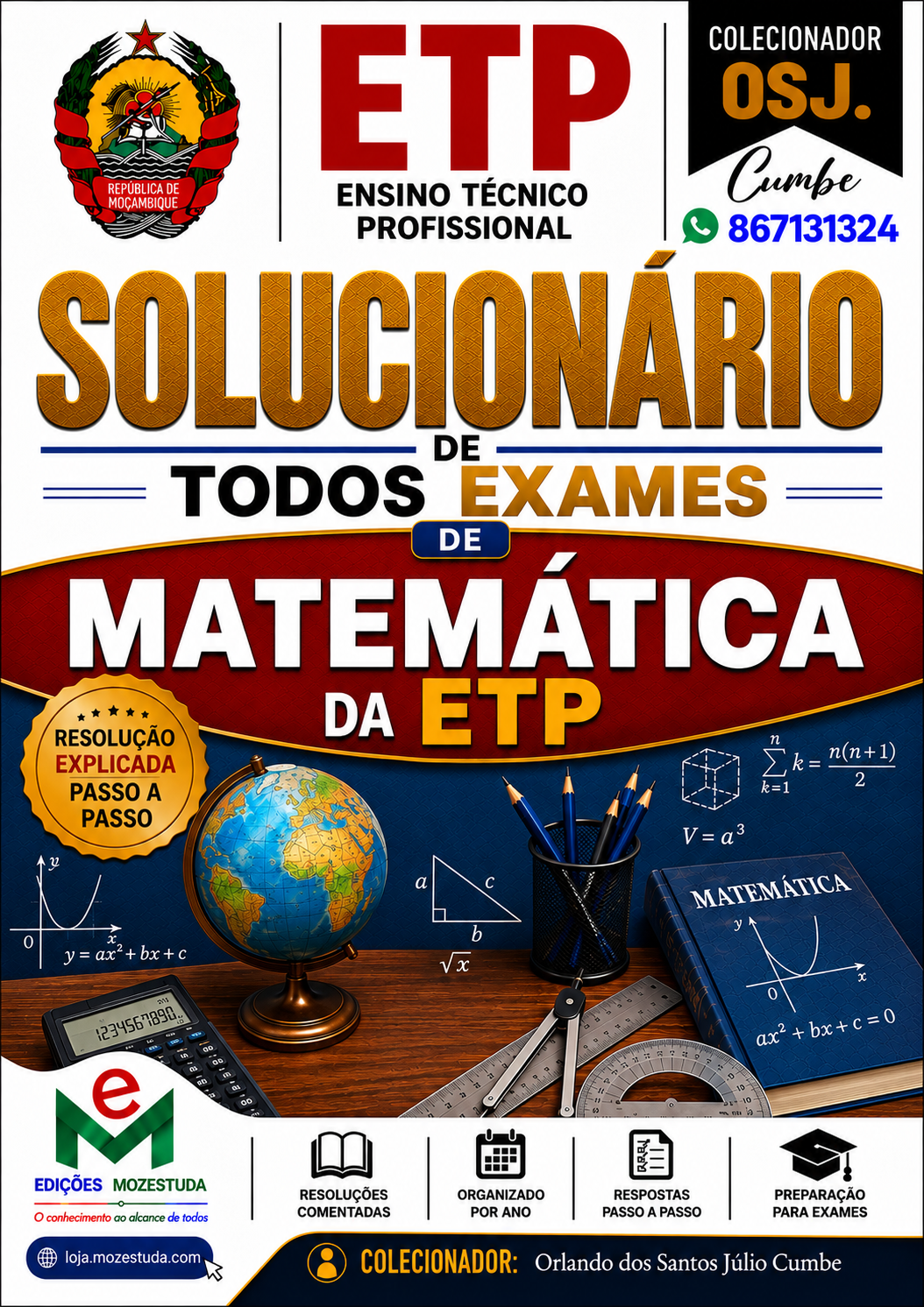 Solucionário de Exames de Matemática do ETP em PDF (Livro Resolução)