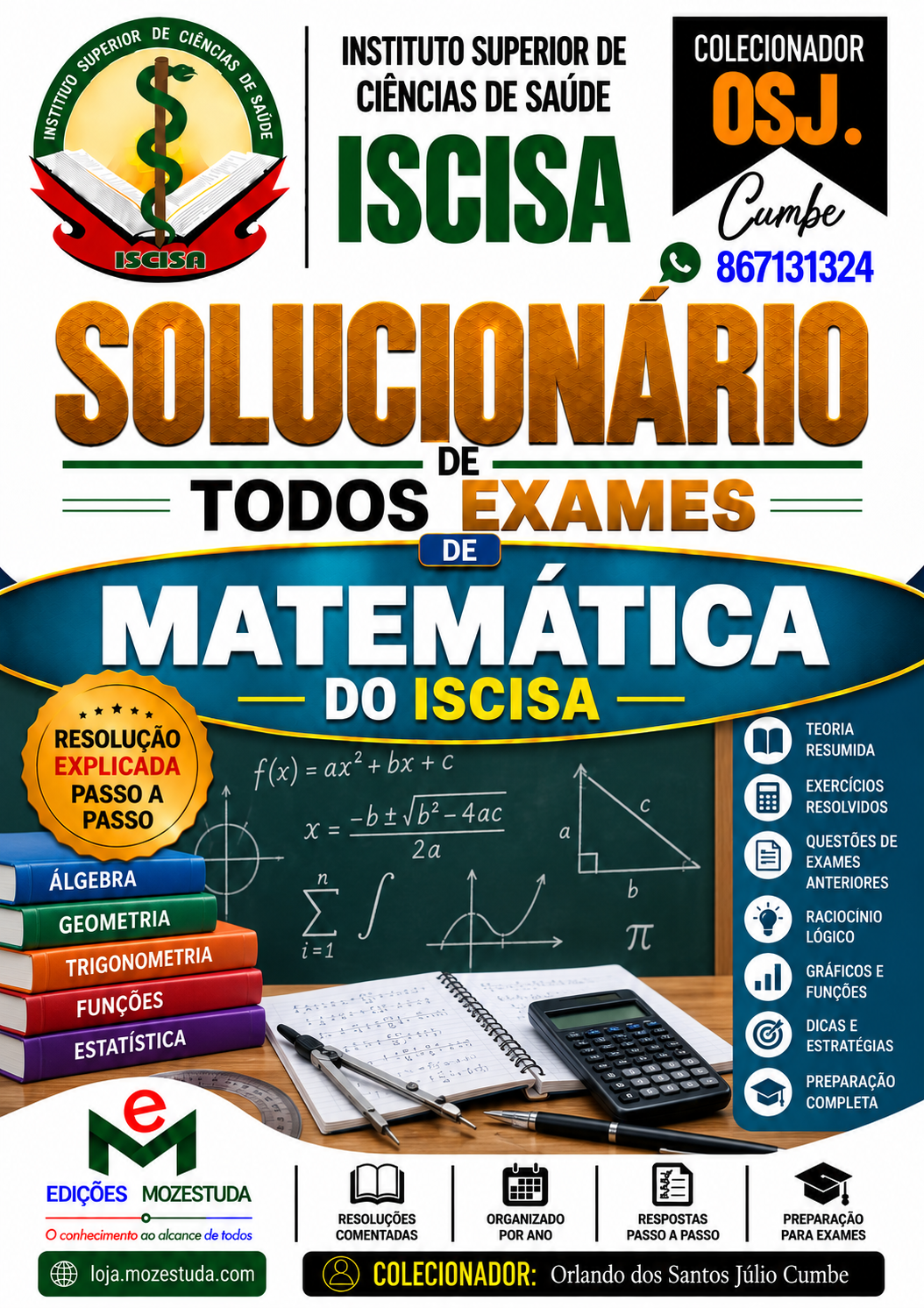 Solucionário de Exames de Matemática do ISCISA em PDF (Livro Resolução)