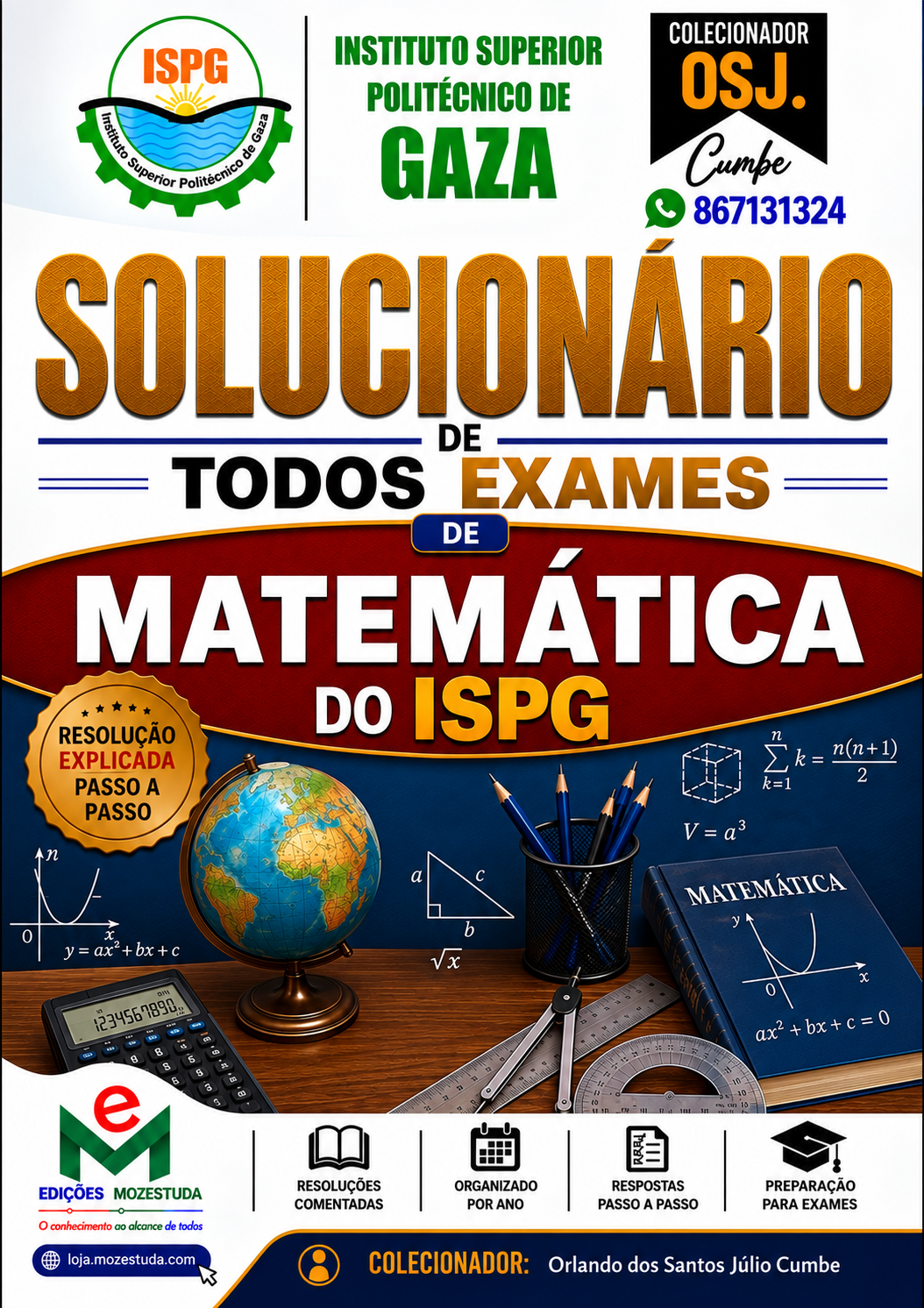 Solucionário de Exames de Matemática do ISPG em PDF (Livro Resolução)