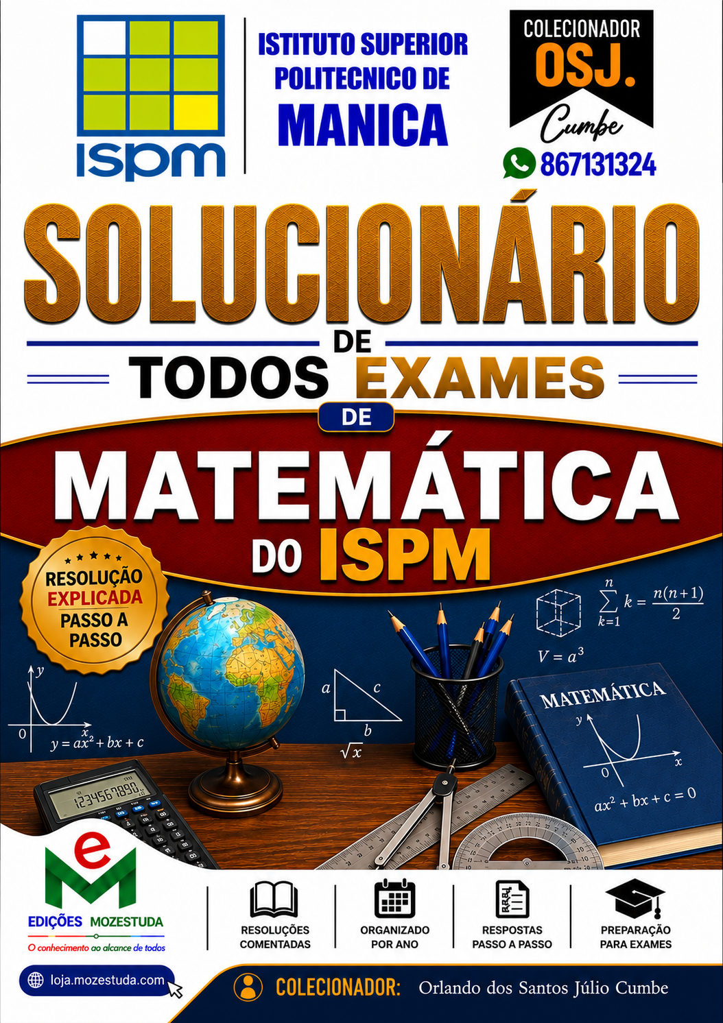 Solucionário de Exames de Matemática do ISPM em PDF (Livro Resolução)