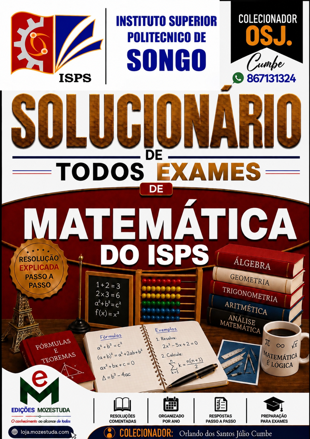 Solucionário de Exames de Matemática do ISPS em PDF (Livro Resolução)