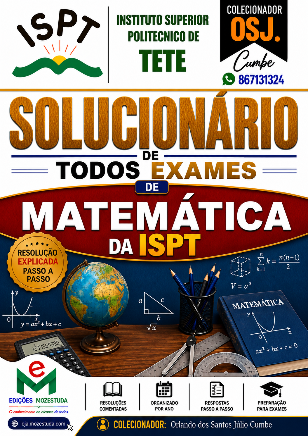 Solucionário de Exames de Matemática do ISPT em PDF (Livro Resolução)