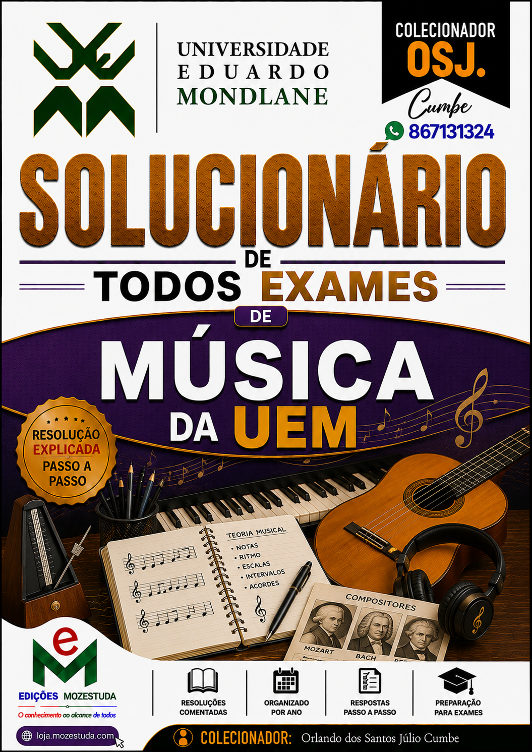 Solucionário de Exames de Música da UEM em PDF (Livro Resolução)