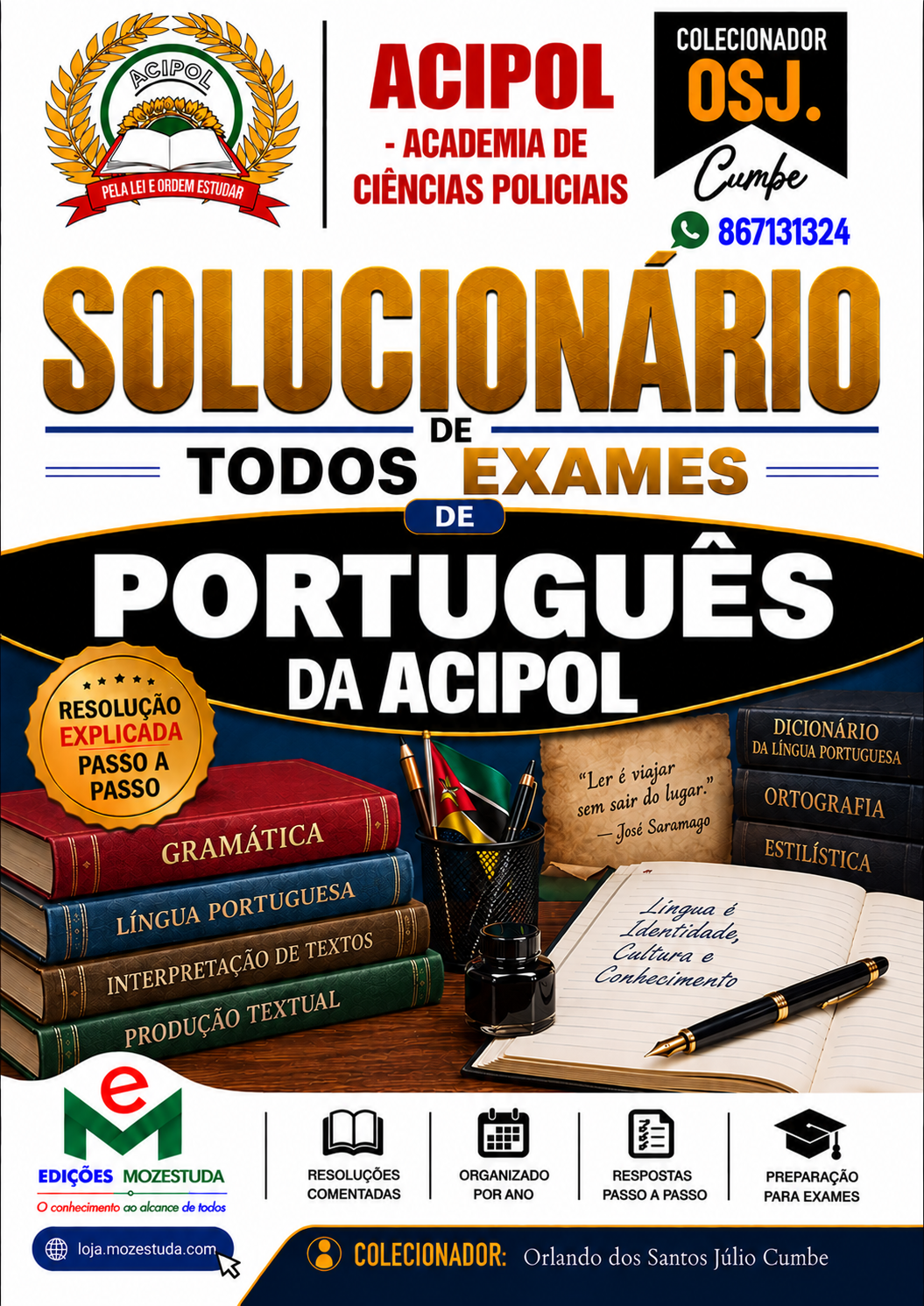 Solucionário de Exames de Português da ACIPOL em PDF (Livro Resolução)