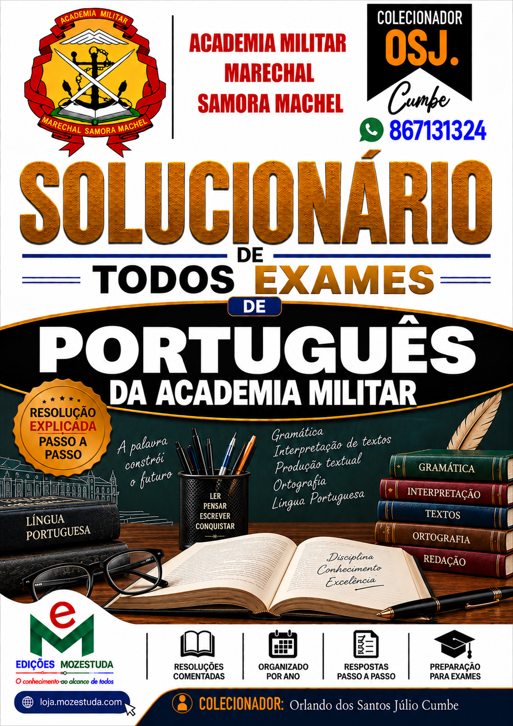 Solucionário de Exames de Português da Academia Militar em PDF (Livro Resolução)