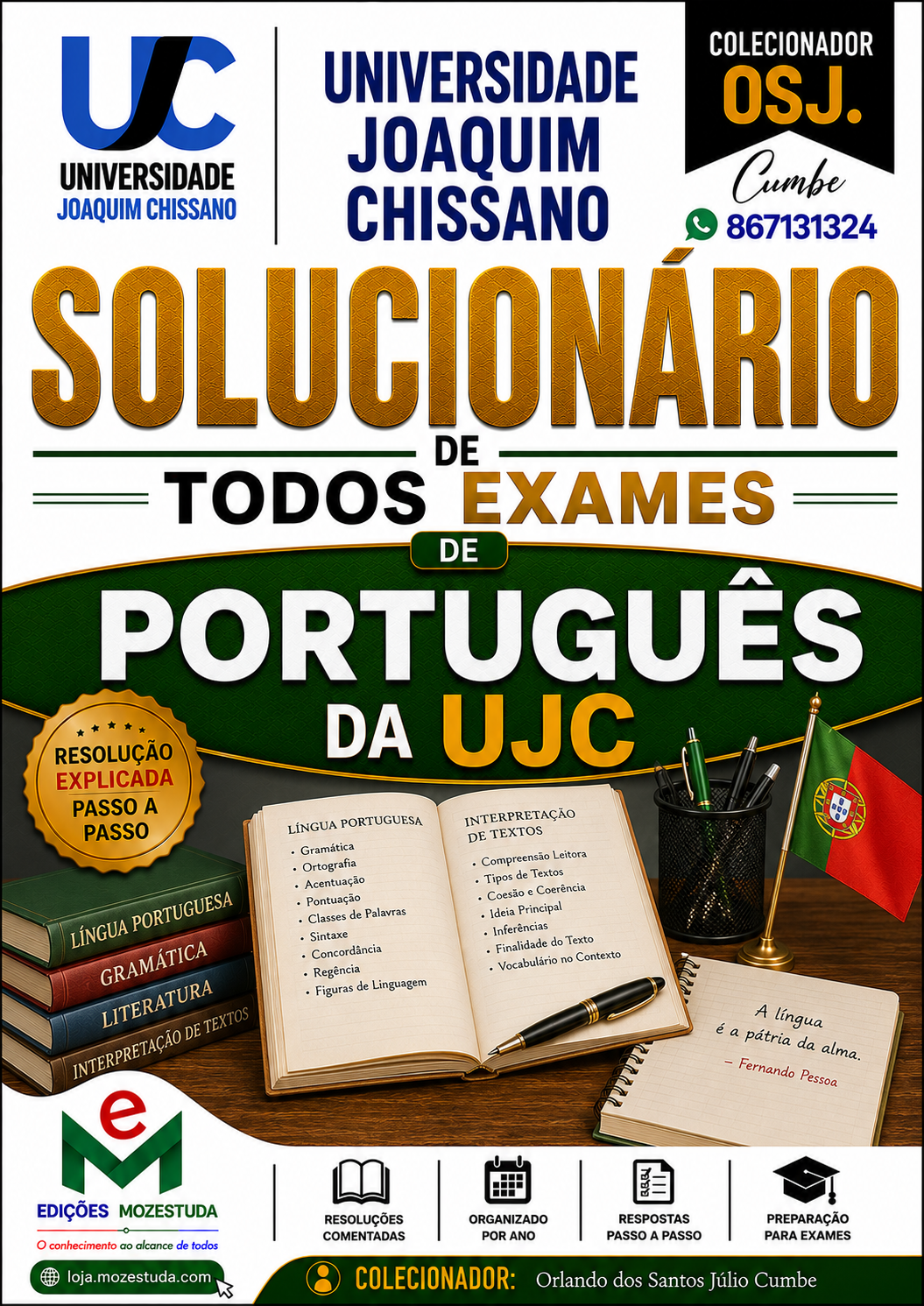 Solucionário de Exames de Português da UJC em PDF (Livro Resolução)
