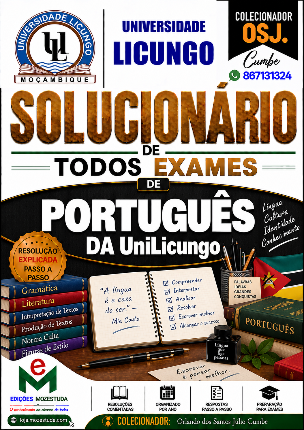 Solucionário de Exames de Português da UniLicungo em PDF (Livro Resolução)
