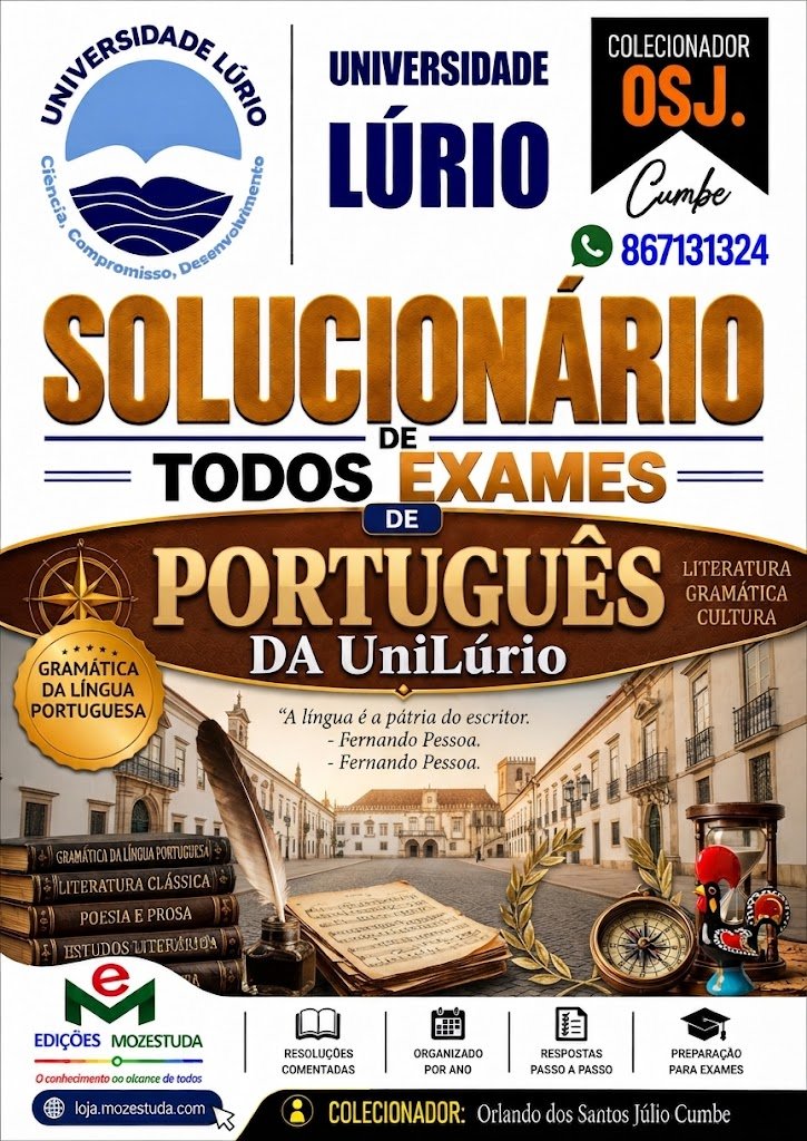 Solucionário de Exames de Português da UniLúrio em PDF (Livro Resolução)