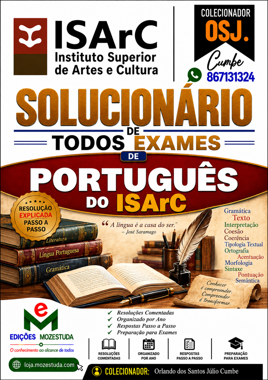 Solucionário de Exames de Português do ISArC em PDF (Livro Resolução)
