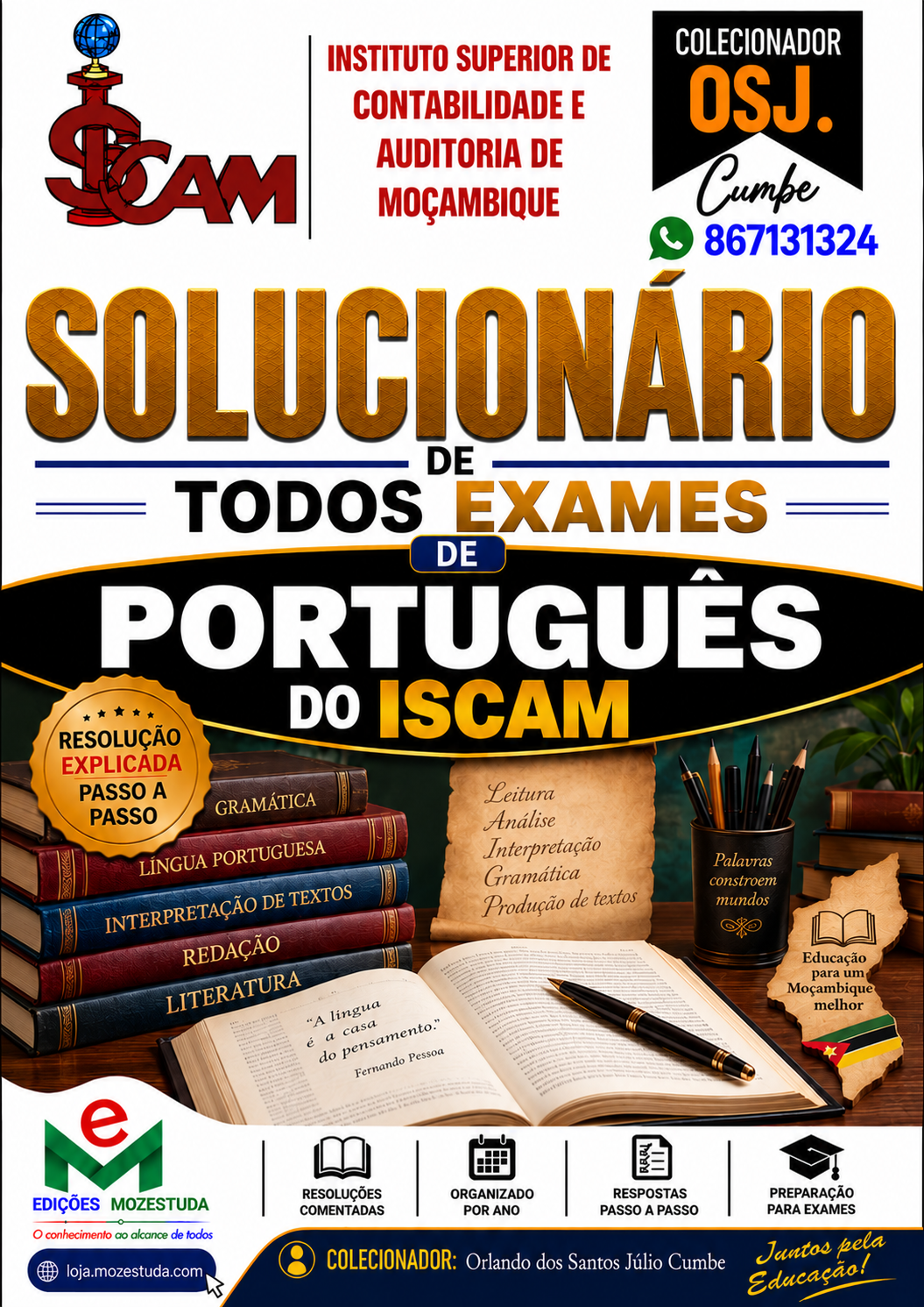Solucionário de Exames de Português do ISCAM em PDF (Livro Resolução)