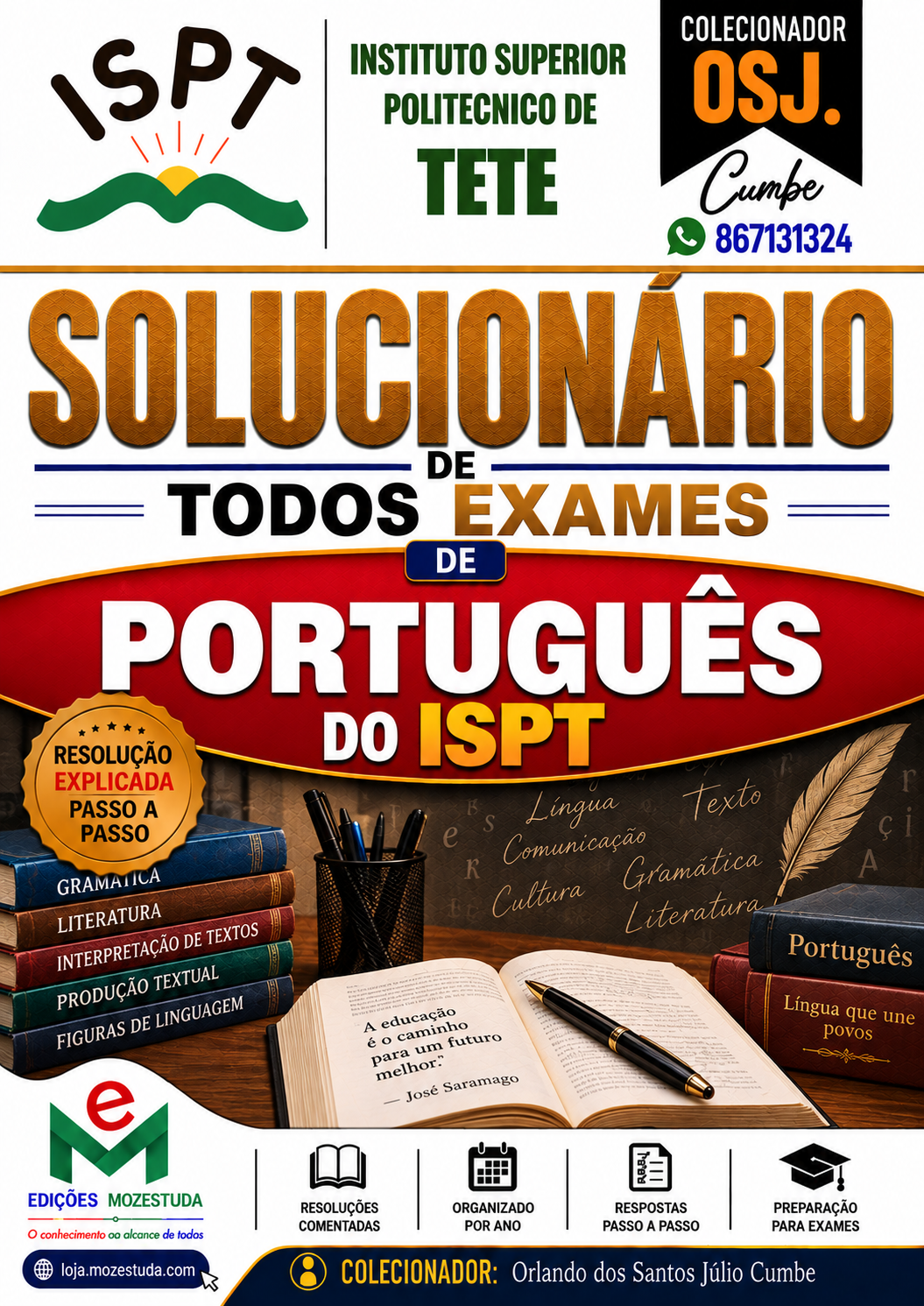 Solucionário de Exames de Português do ISPT em PDF (Livro Resolução)