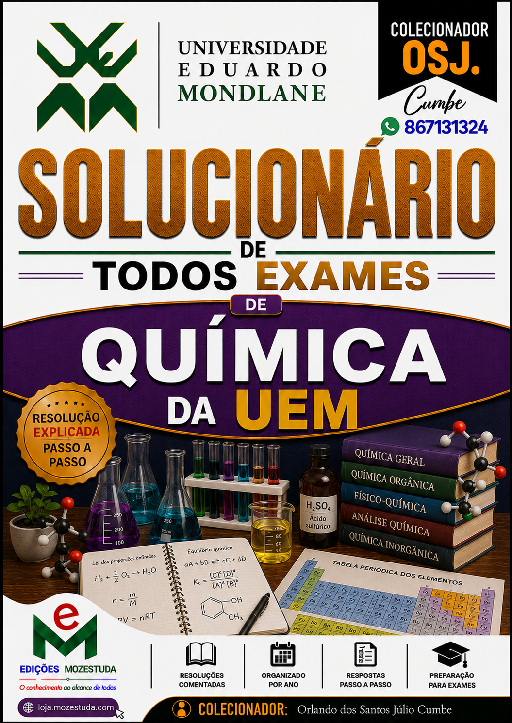 Solucionário de Exames de Química da UEM em PDF (Livro Resolução)