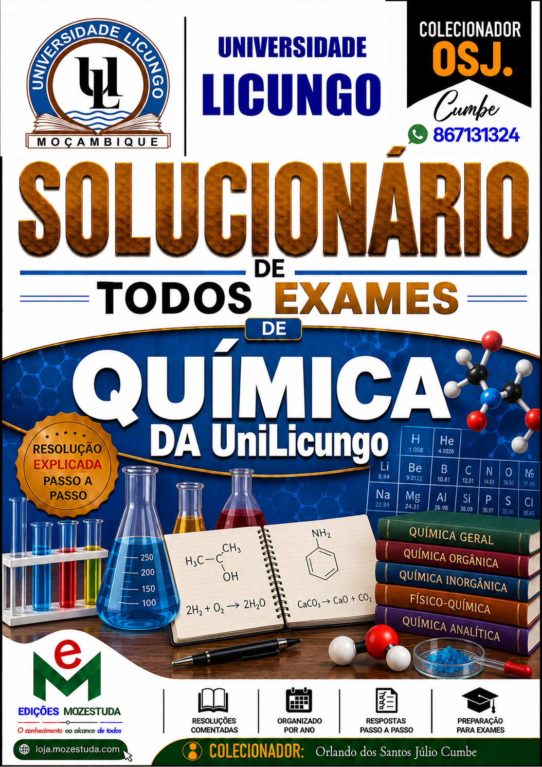 Solucionário de Exames de Química da UniLicungo em PDF (Livro Resolução)