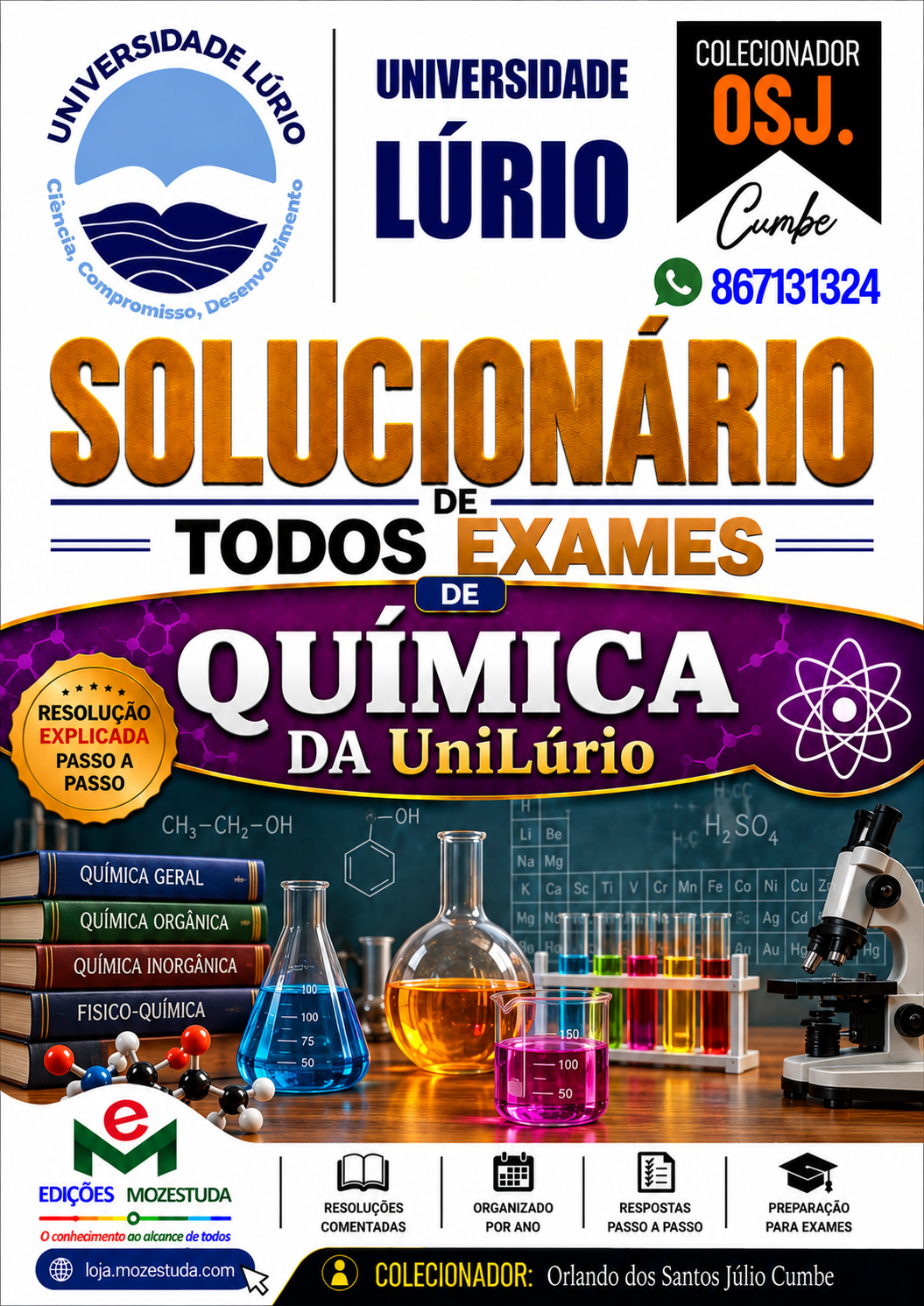 Solucionário de Exames de Química da UniLúrio em PDF (Livro Resolução)
