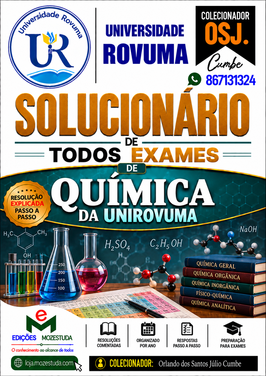Solucionário de Exames de Química da UniRovuma em PDF (Livro Resolução)
