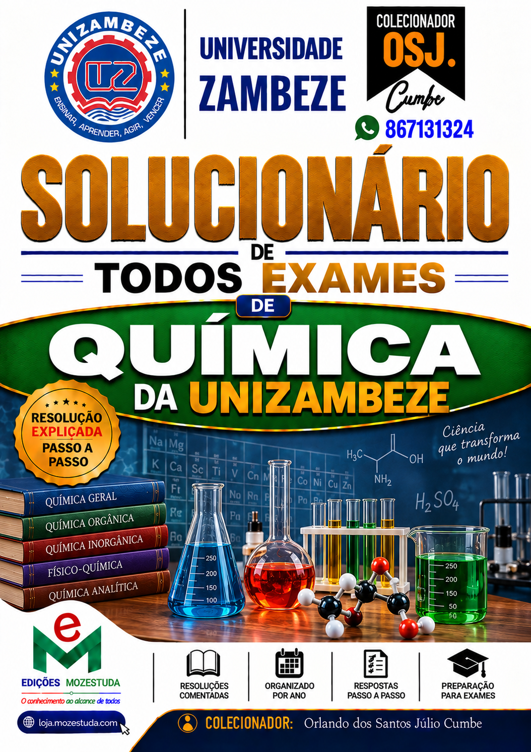 Solucionário de Exames de Química da UniZambeze em PDF (Livro Resolução)