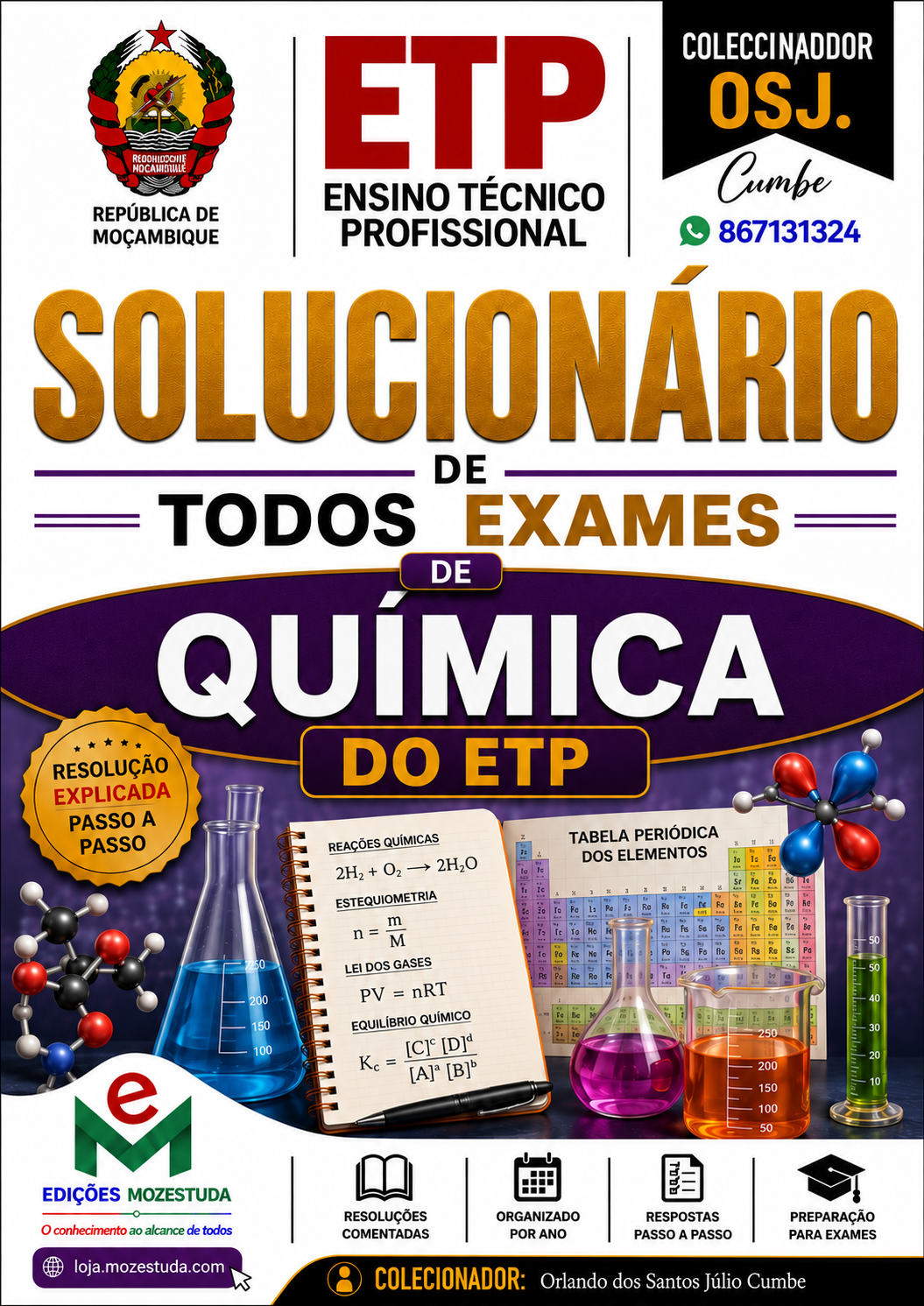 Solucionário de Exames de Química do ETP em PDF (Livro Resolução)
