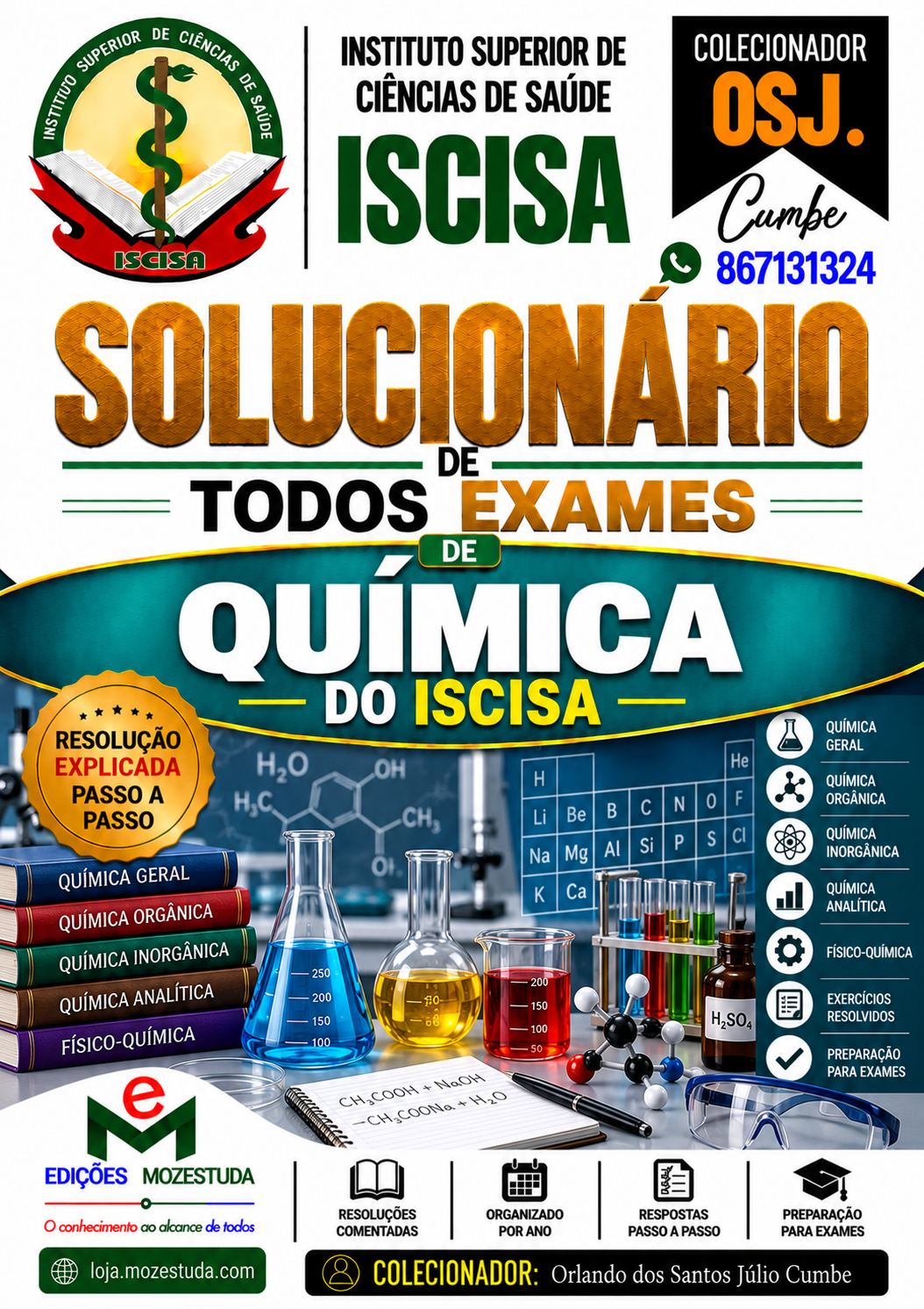 Solucionário de Exames de Química do ISCISA em PDF (Livro Resolução)