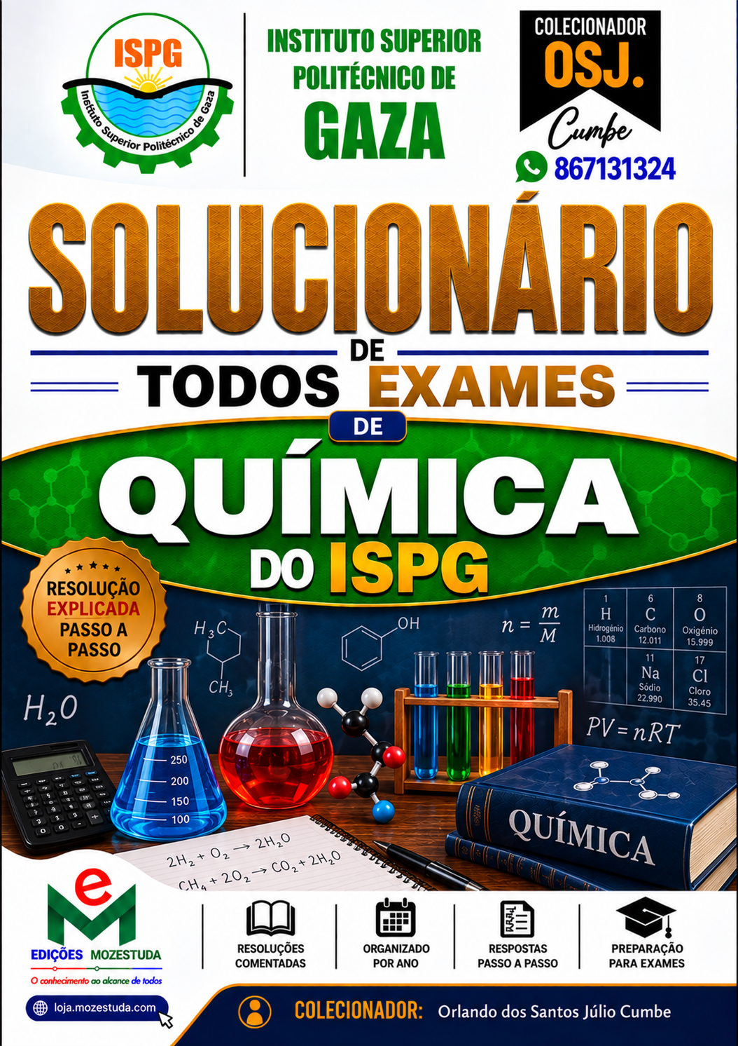 Solucionário de Exames de Química do ISPG em PDF (Livro Resolução)