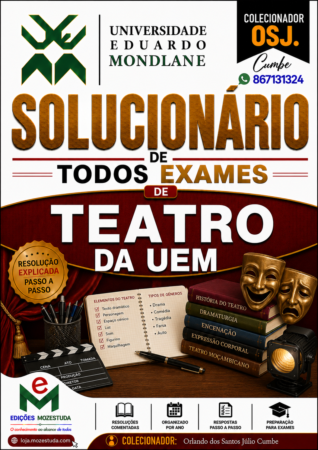 Solucionário de Exames de Teatro da UEM em PDF (Livro Resolução)